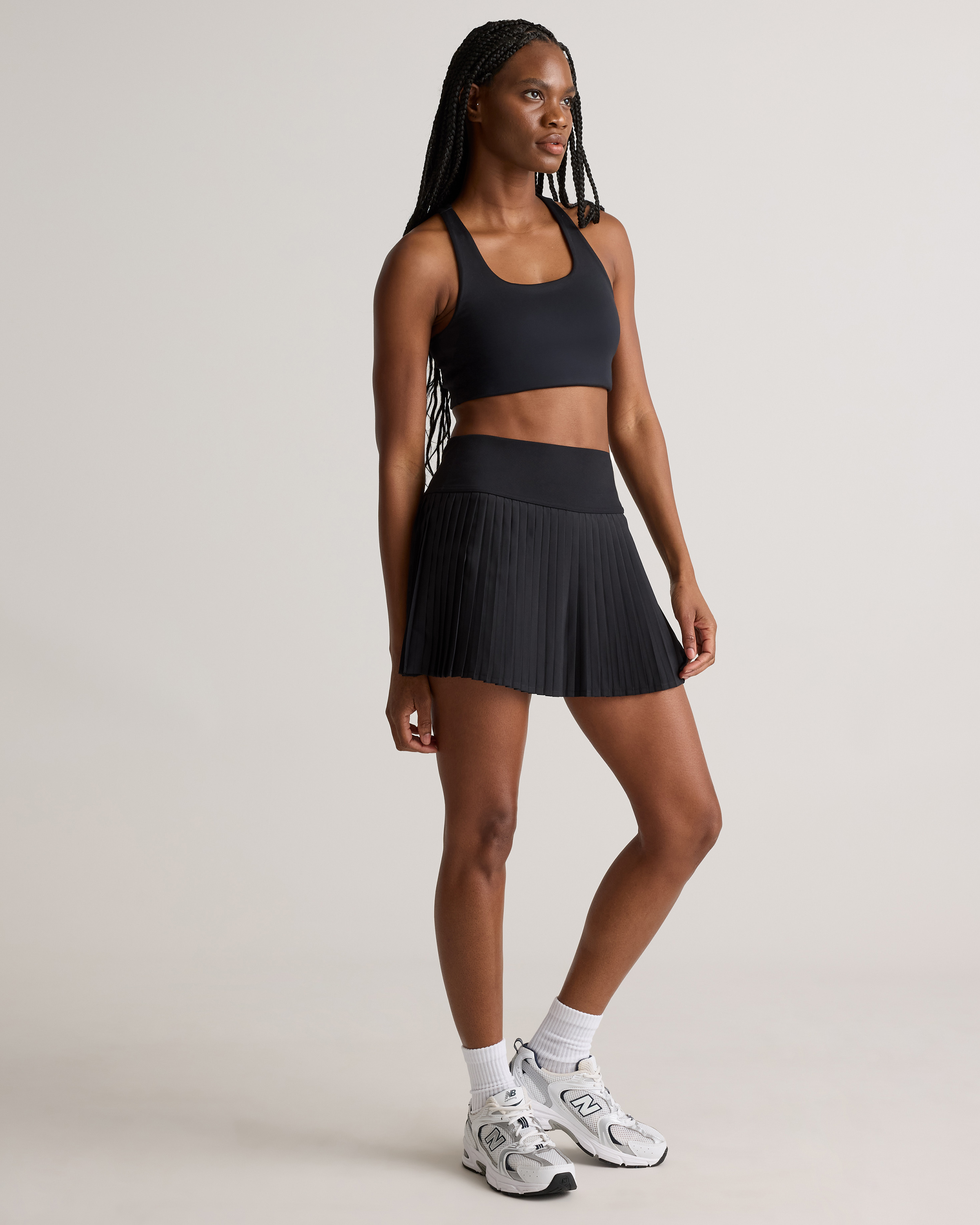Court Sport Pleated Skirt in Black