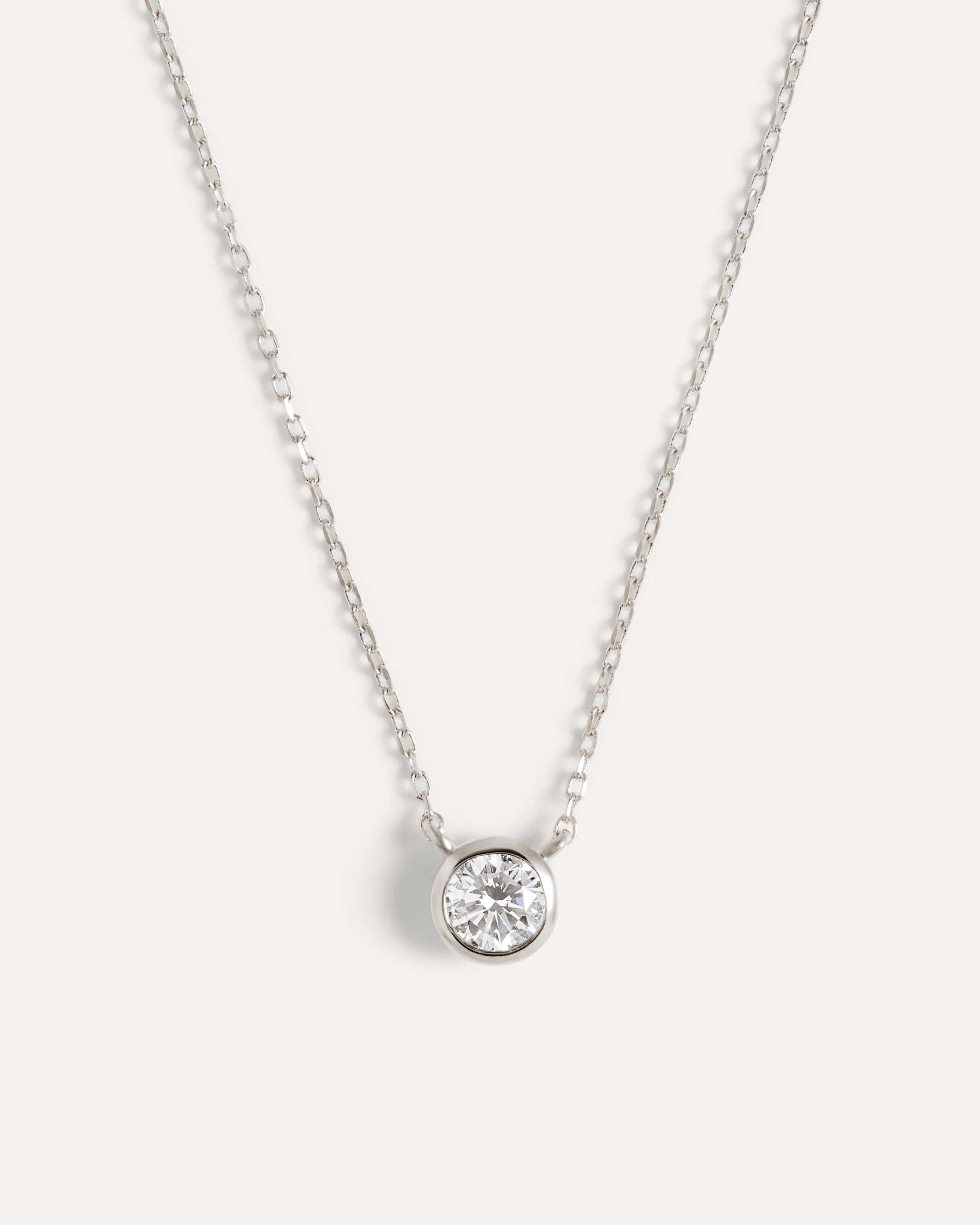 White Gold 14K Gold Diamond Bezel Necklace