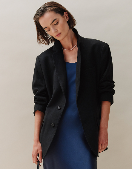 Black 100% Mongolian Cashmere Blazer