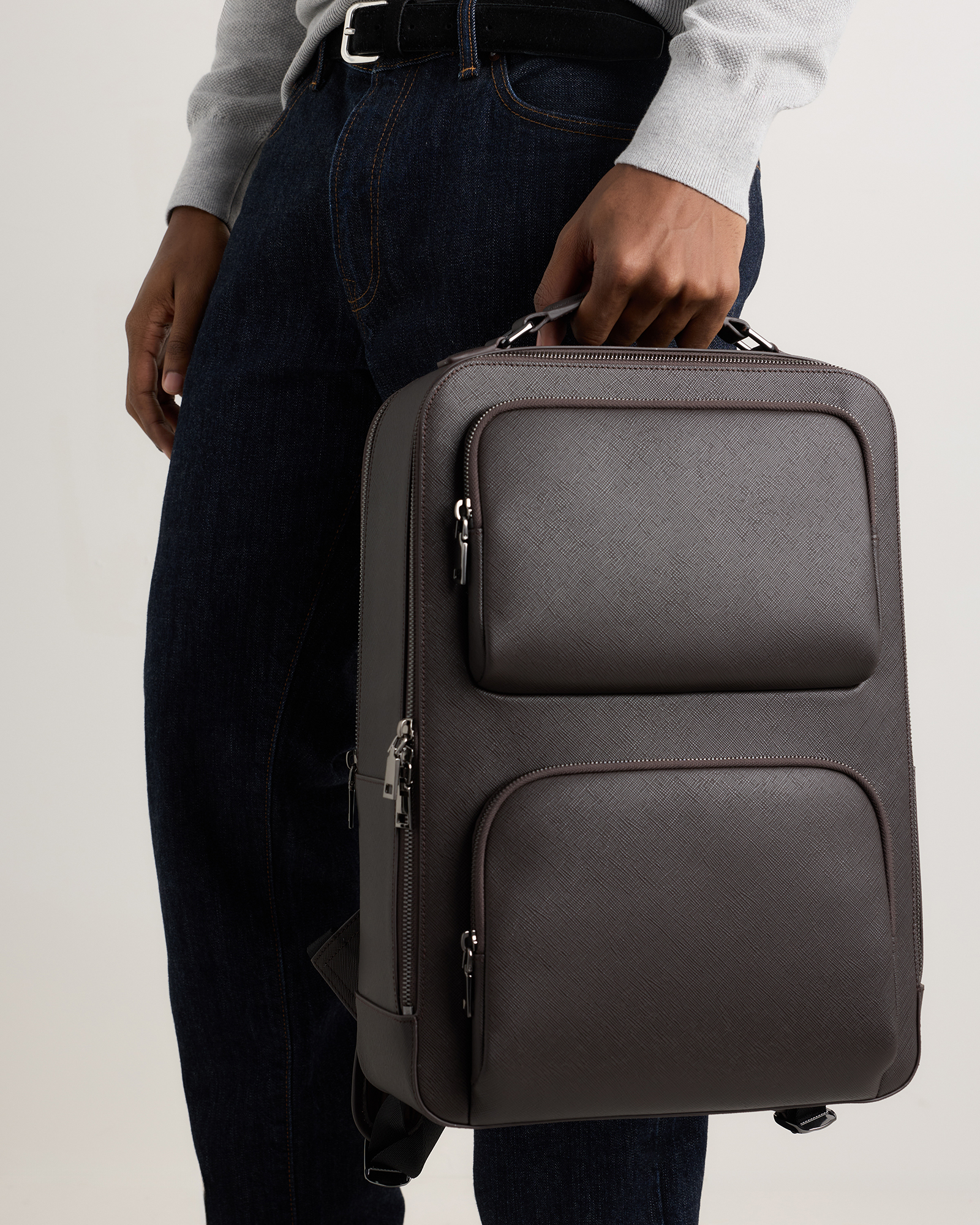 Quince Italian Leather Laptop Backpack Black Travel Luggage Bag Excursion Italian Leather Laptop Backpack in Black main image 2