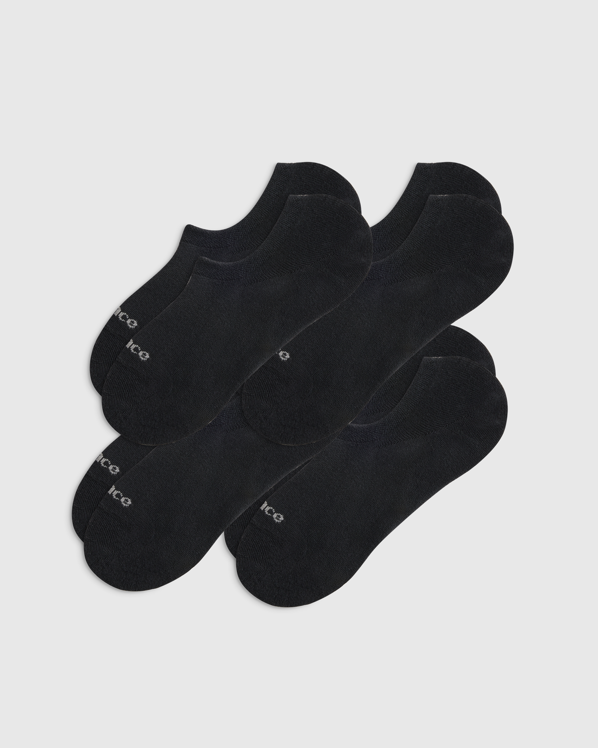 Black Everyday Lightweight Cotton No-Show Socks (4-pack)