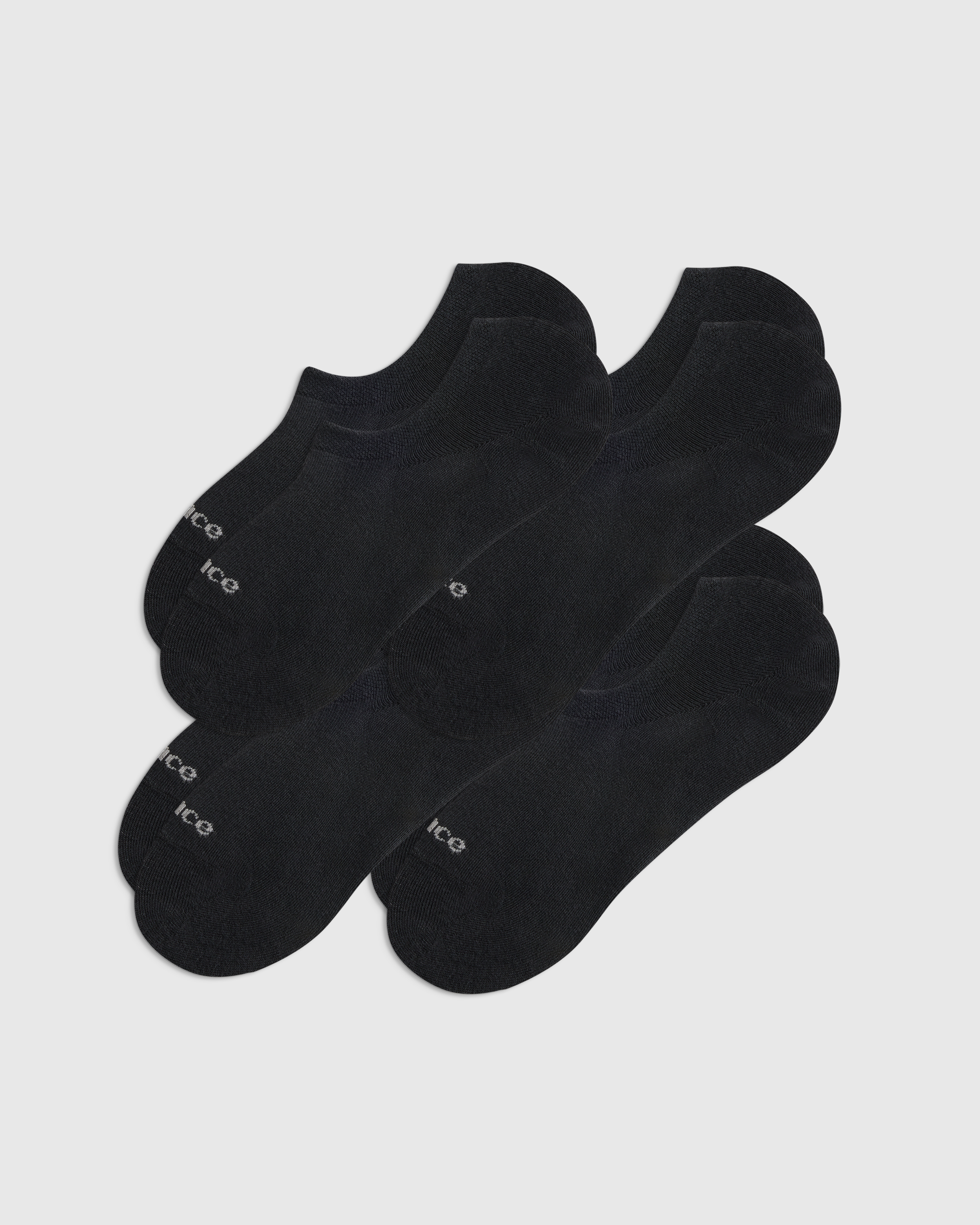 Black Everyday Lightweight Cotton No-Show Socks (4-pack)