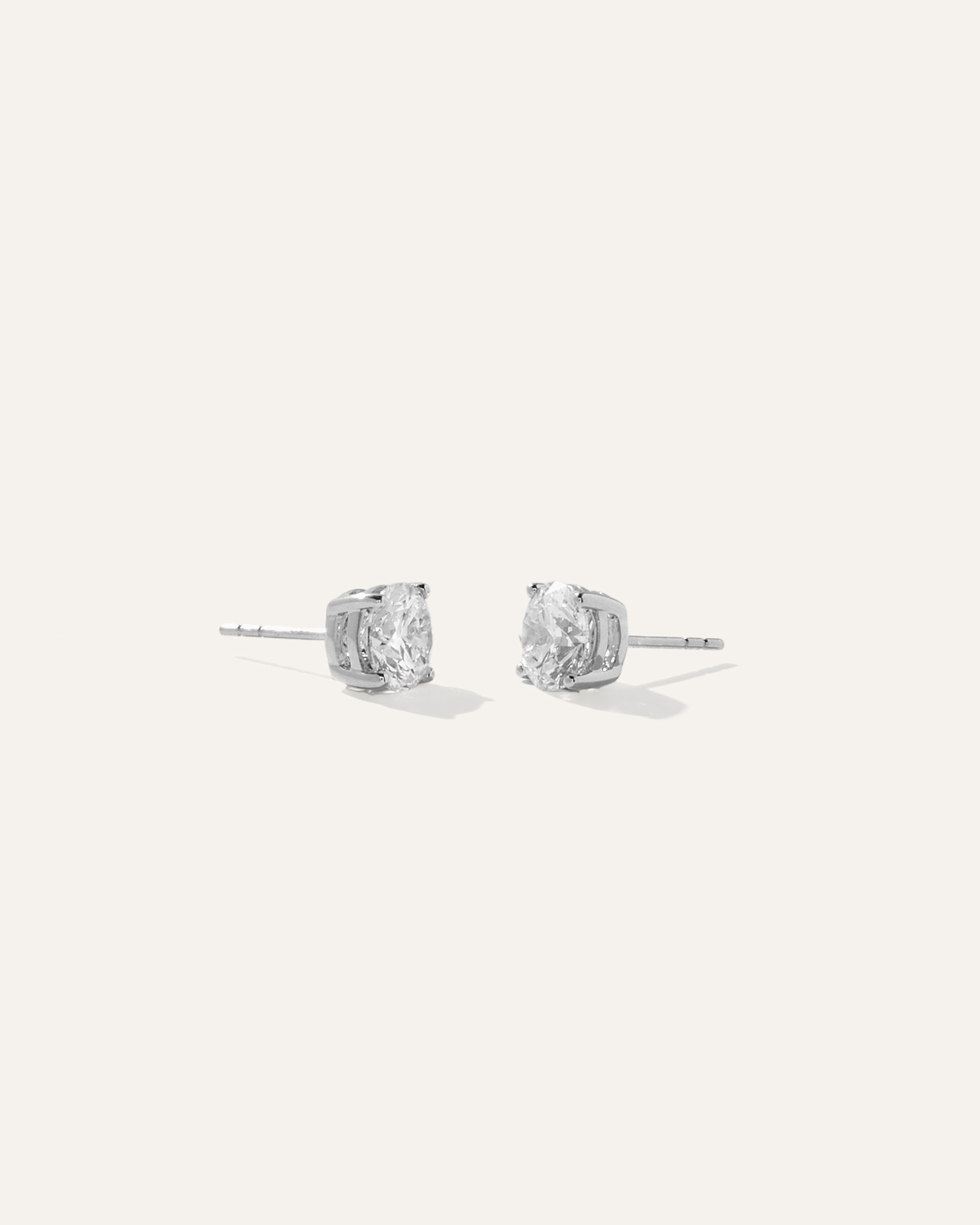 White Gold 14K Gold Lab Grown Diamond Four-Prong Solitaire Studs