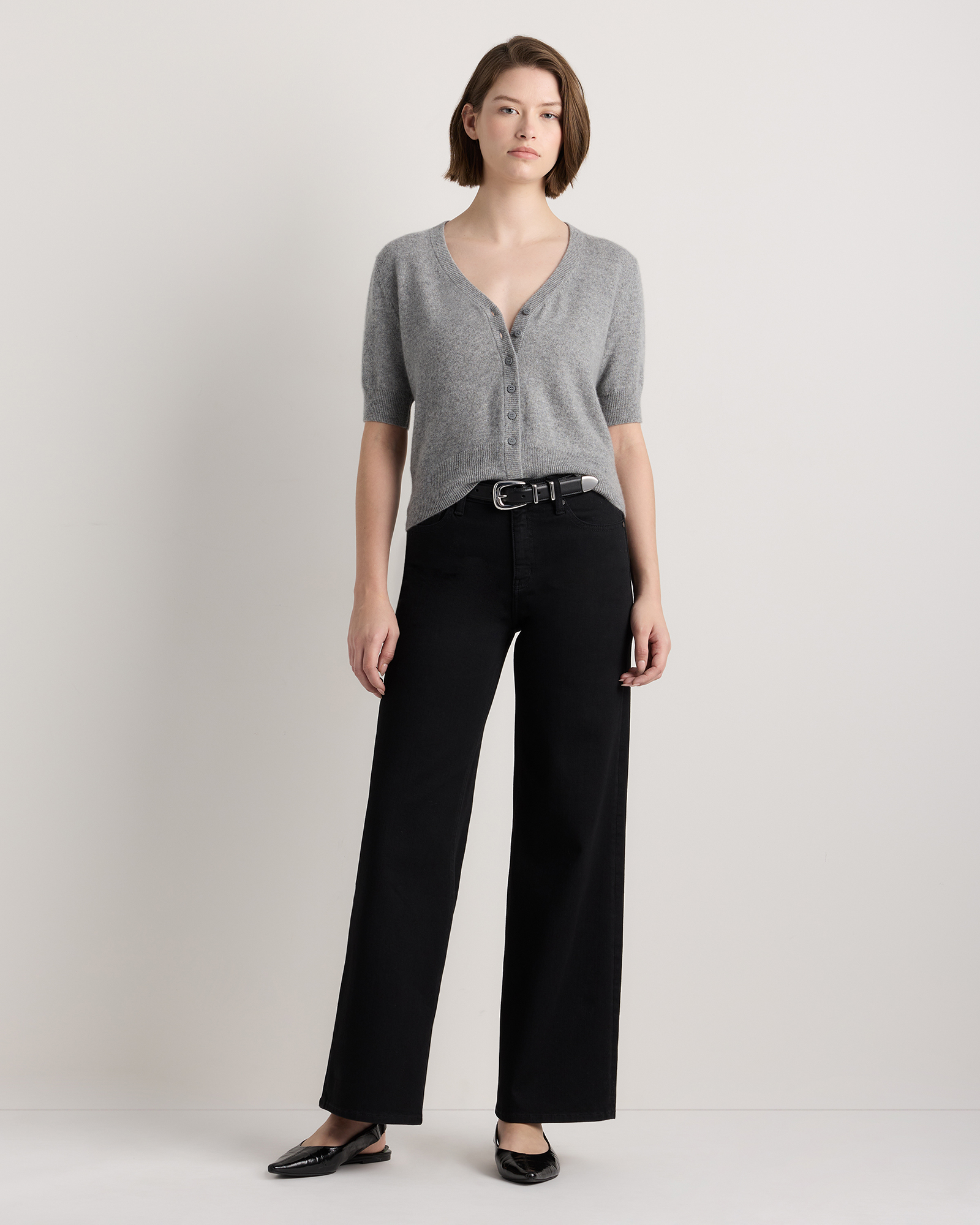 Mongolian Cashmere Short Sleeve Cardigan