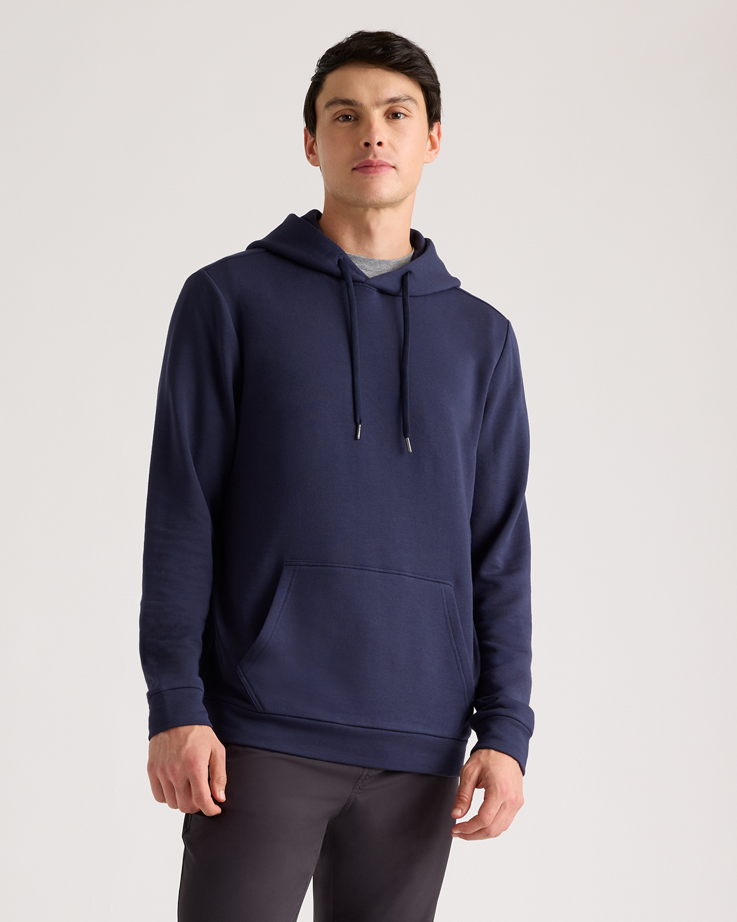 Quince Men's Supersoft Fleece Pullover Hoodie In Navy