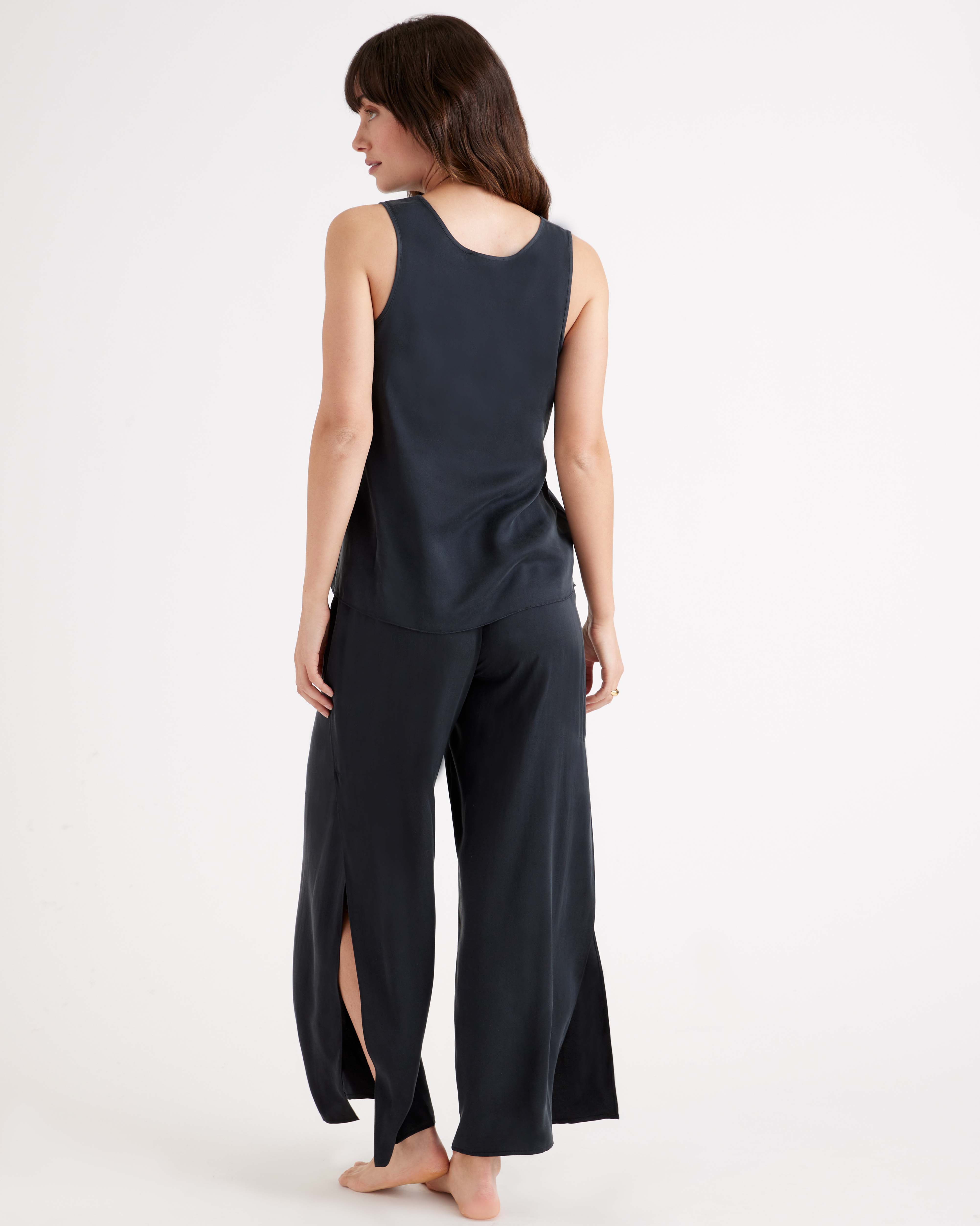 100% Washable Silk Pajama Pants in Black