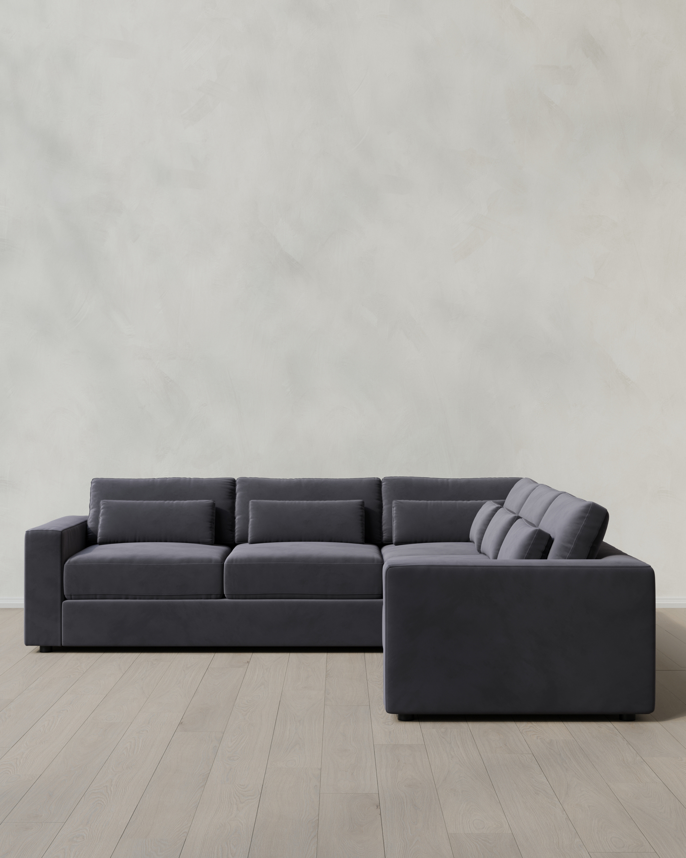 Gunmetal Ashford Deep Seat L Sectional in Performance Velvet