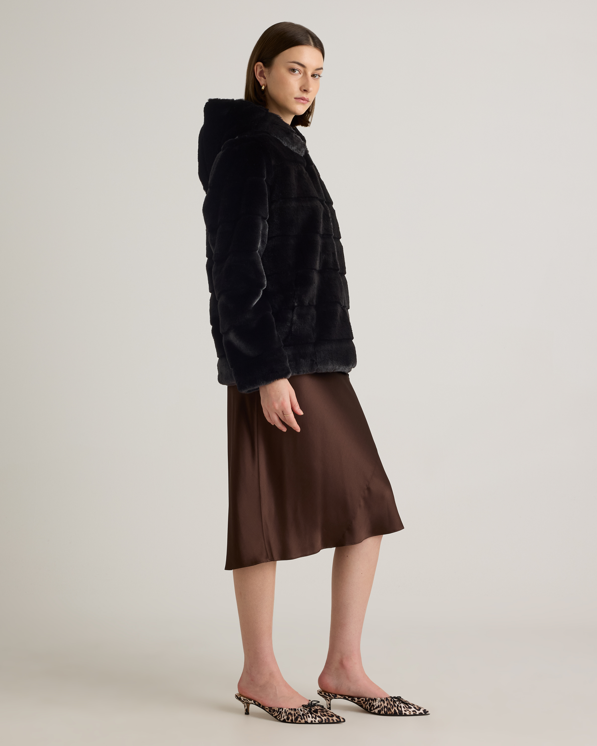 Hooded Faux Fur Jacket