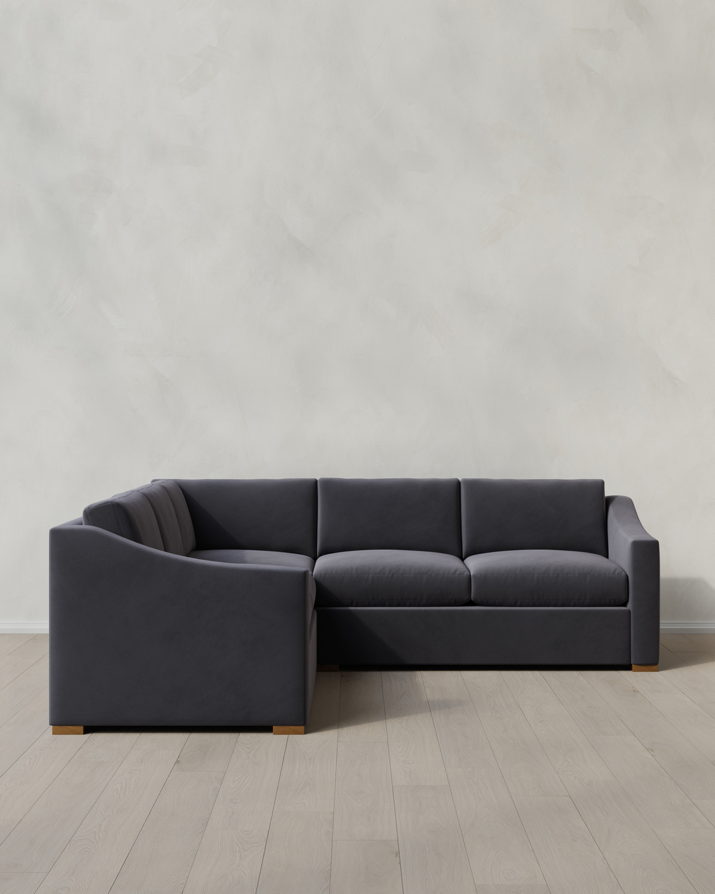 Hollis Slope Arm LSectional 110x110in Performance Velvet Gunmetal