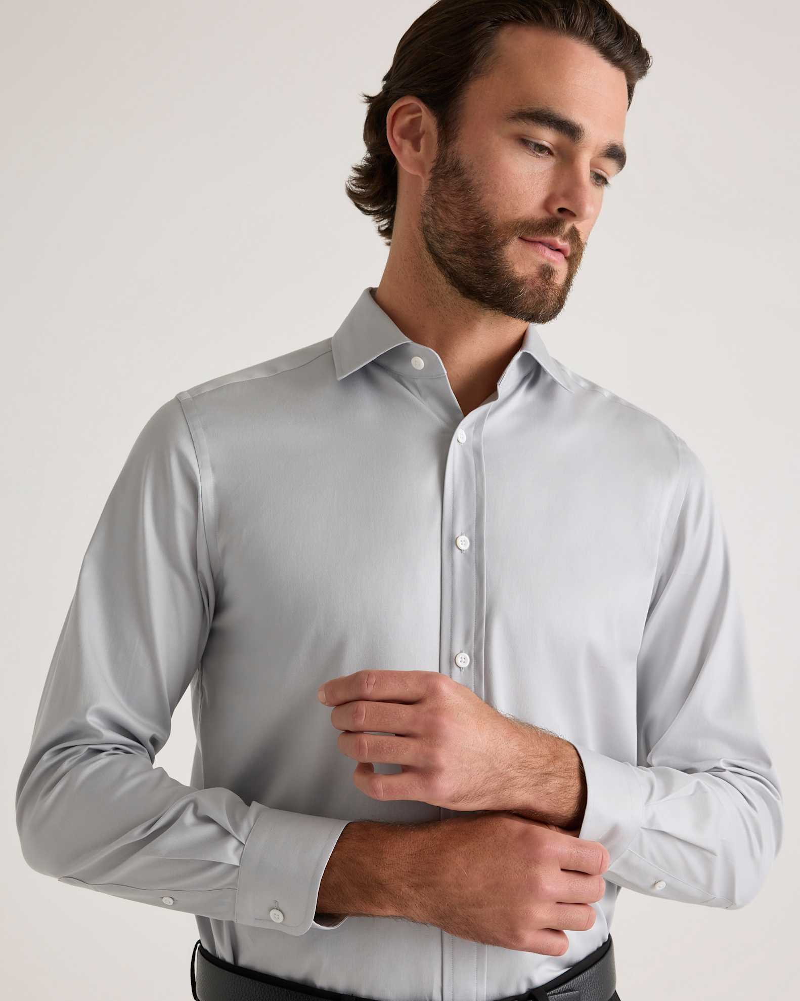 Men's Stretch Twill Dress Shirt in Light Grey, Size XXL, Organic Cotton by Quince Men's Stretch Twill Dress Shirt in Light Grey, Size XXL, Organic Cotton by Quince