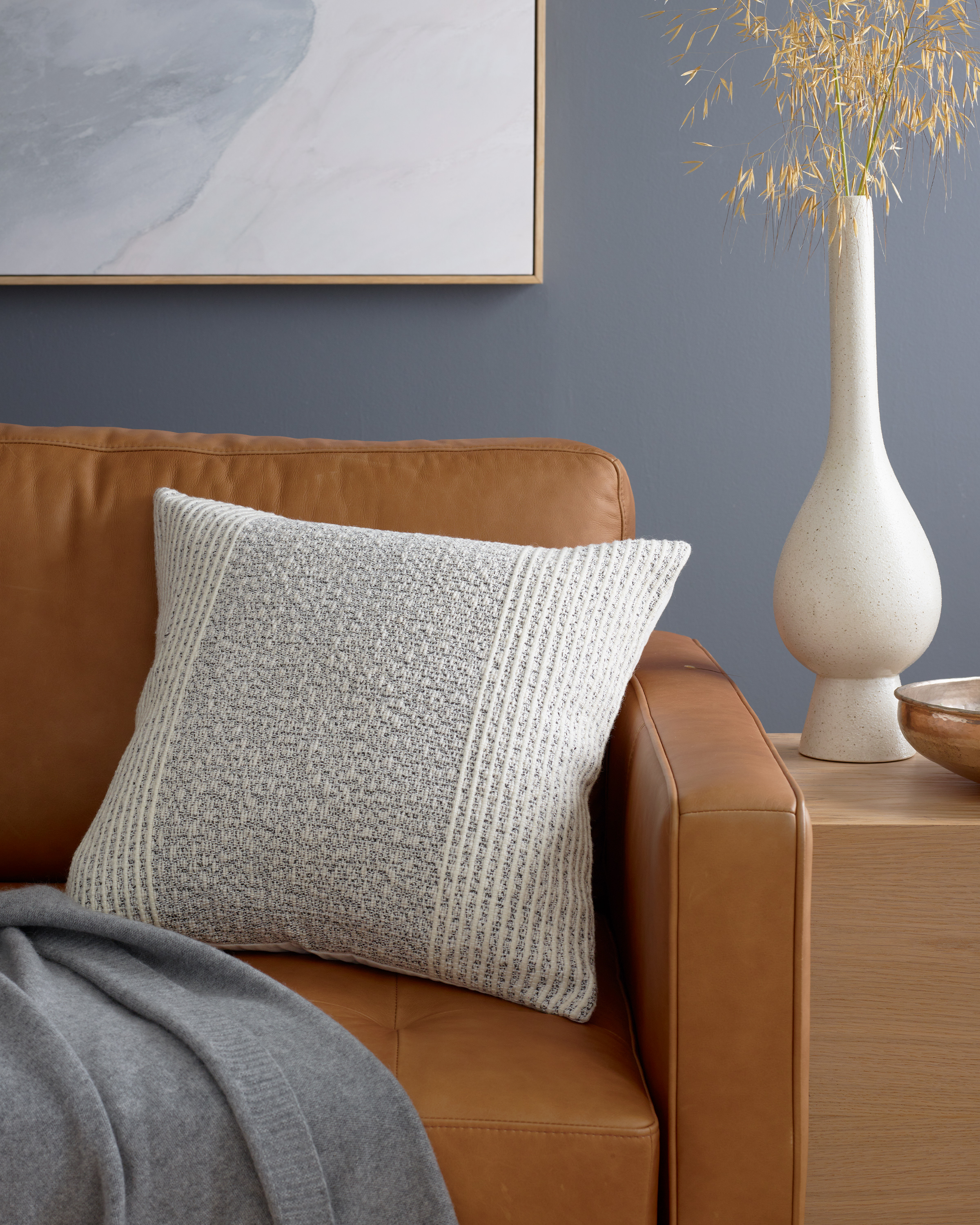 Mila Textured Stripe Pillow Cover - set of 2 - Thumbnail 3