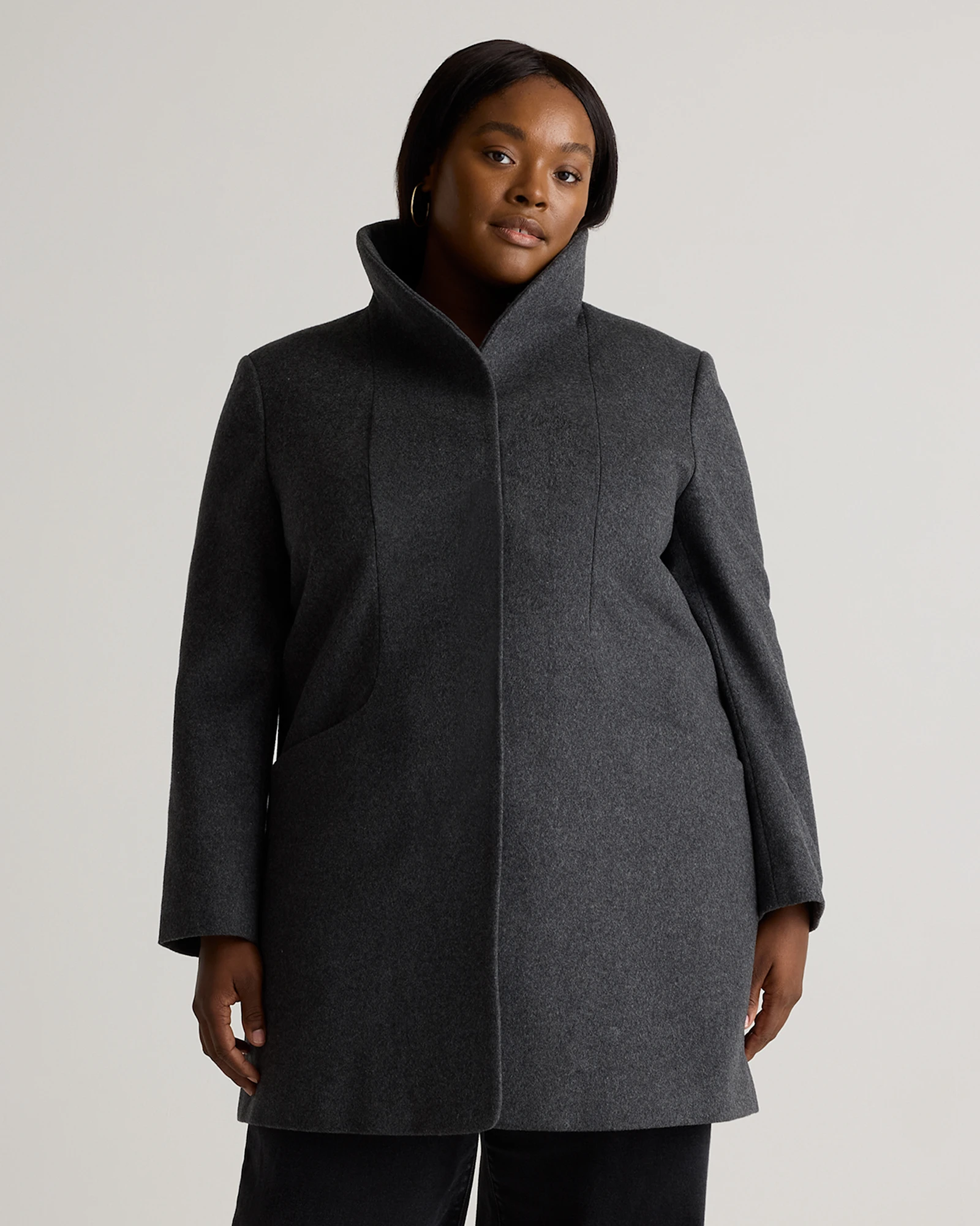 Italian Wool Cocoon Coat - Plus Size