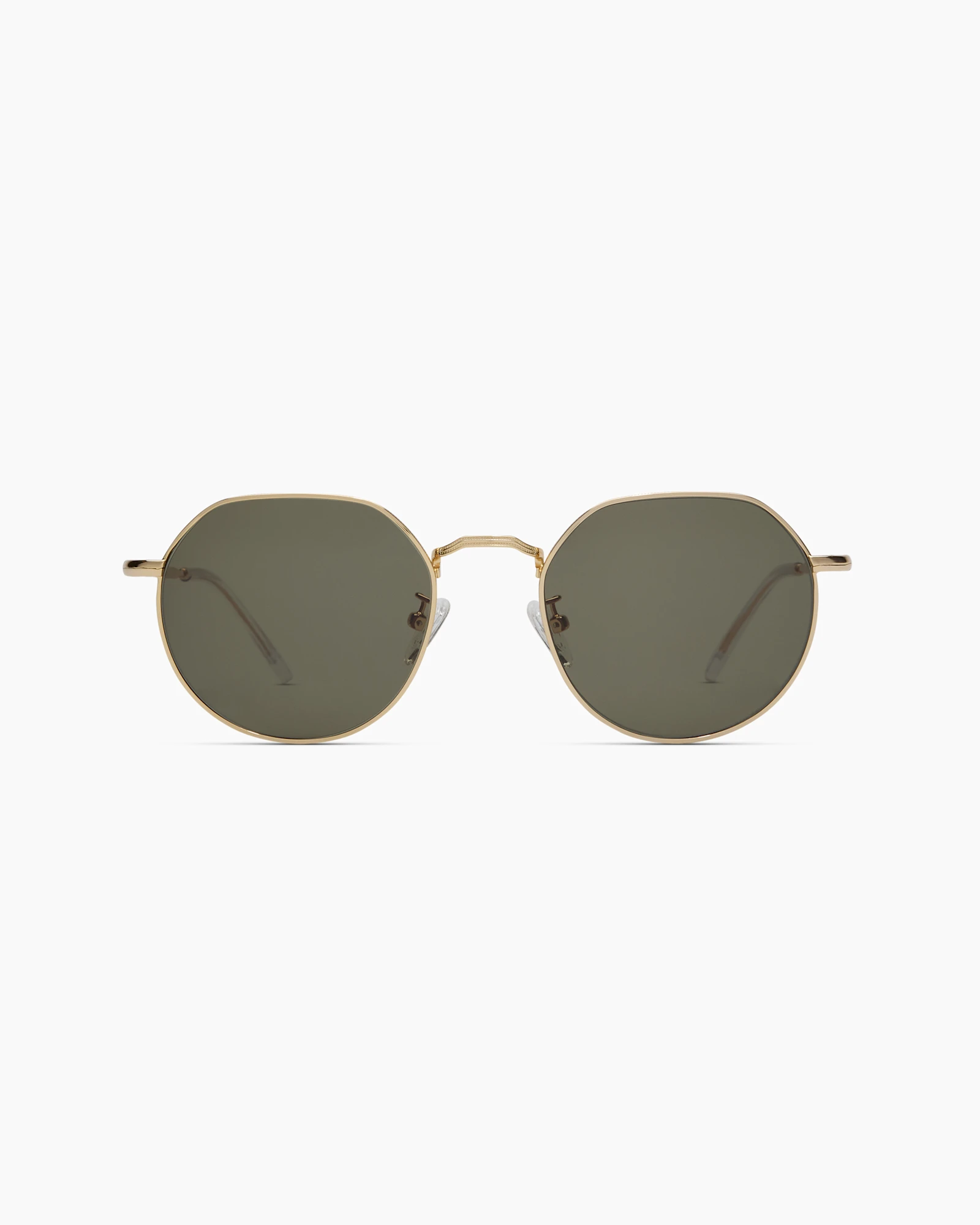 Maui Polarized Stainless Steel Sunglasses in Gold with Green lens