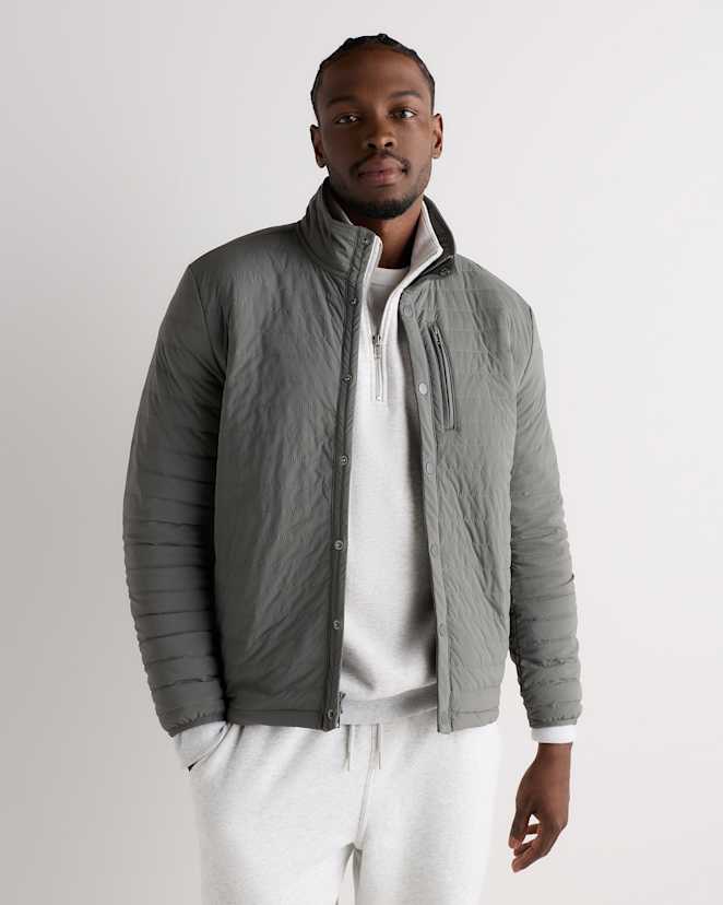 Fossil Grey Responsible Down Quilted Jacket