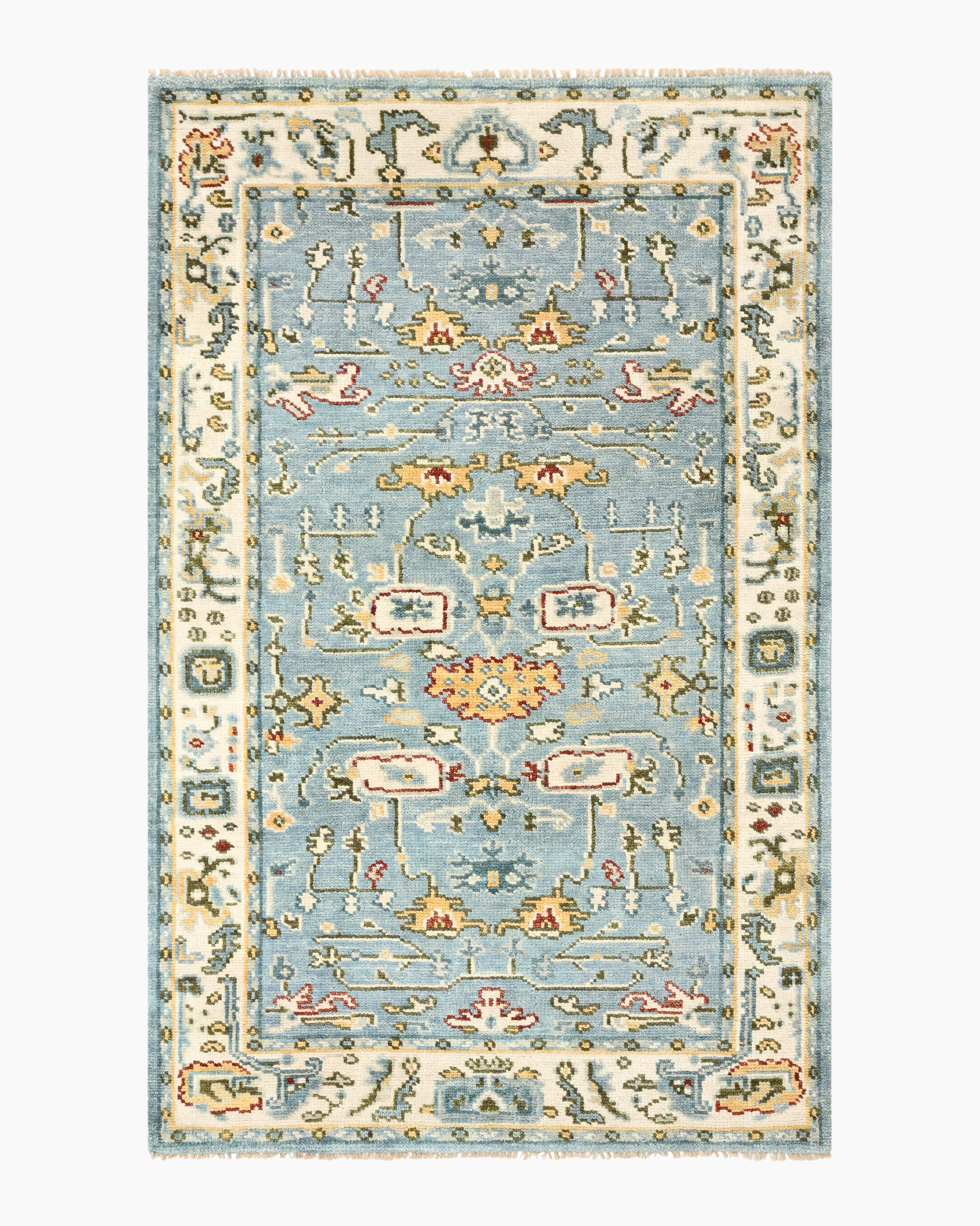 Light Blue Artemis Hand-Knotted Wool Rug