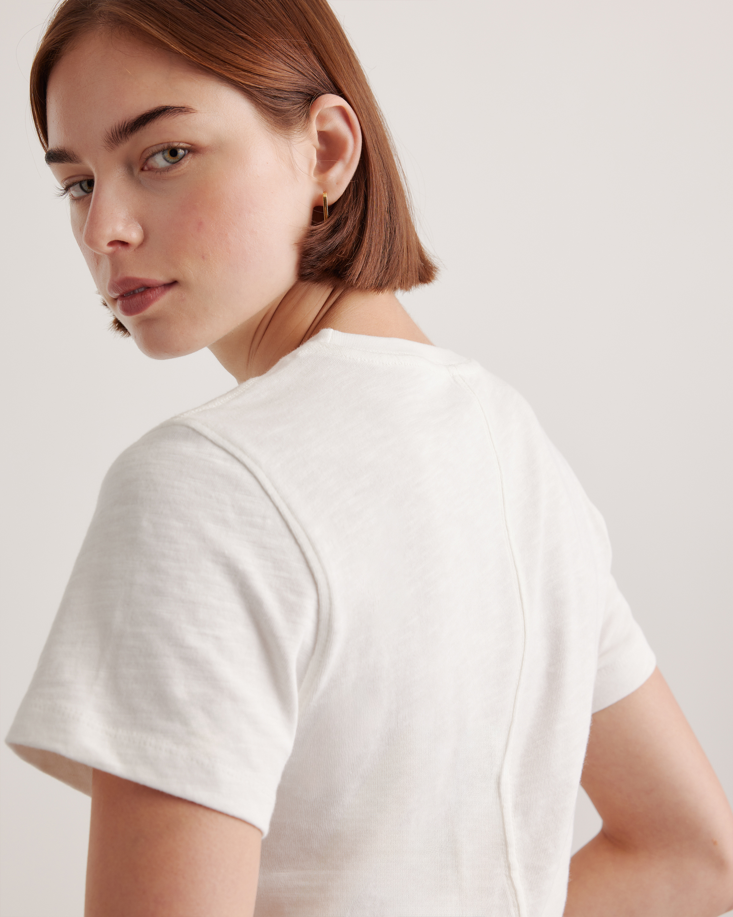 100% Organic Cotton Slub Crewneck Tee in White