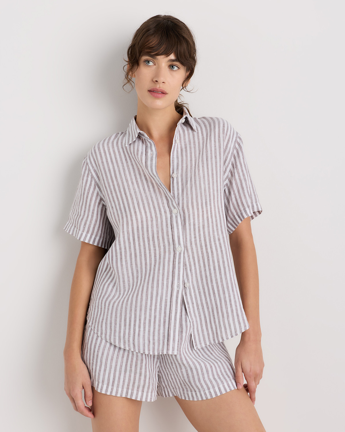 QUINCE 100% European Linen Shorts Pajama Set
