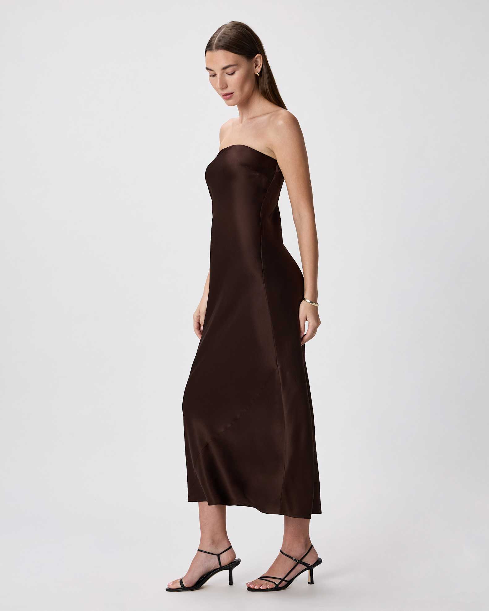 100% Washable Silk Strapless Midi Dress 100% Washable Silk Strapless Midi Dress