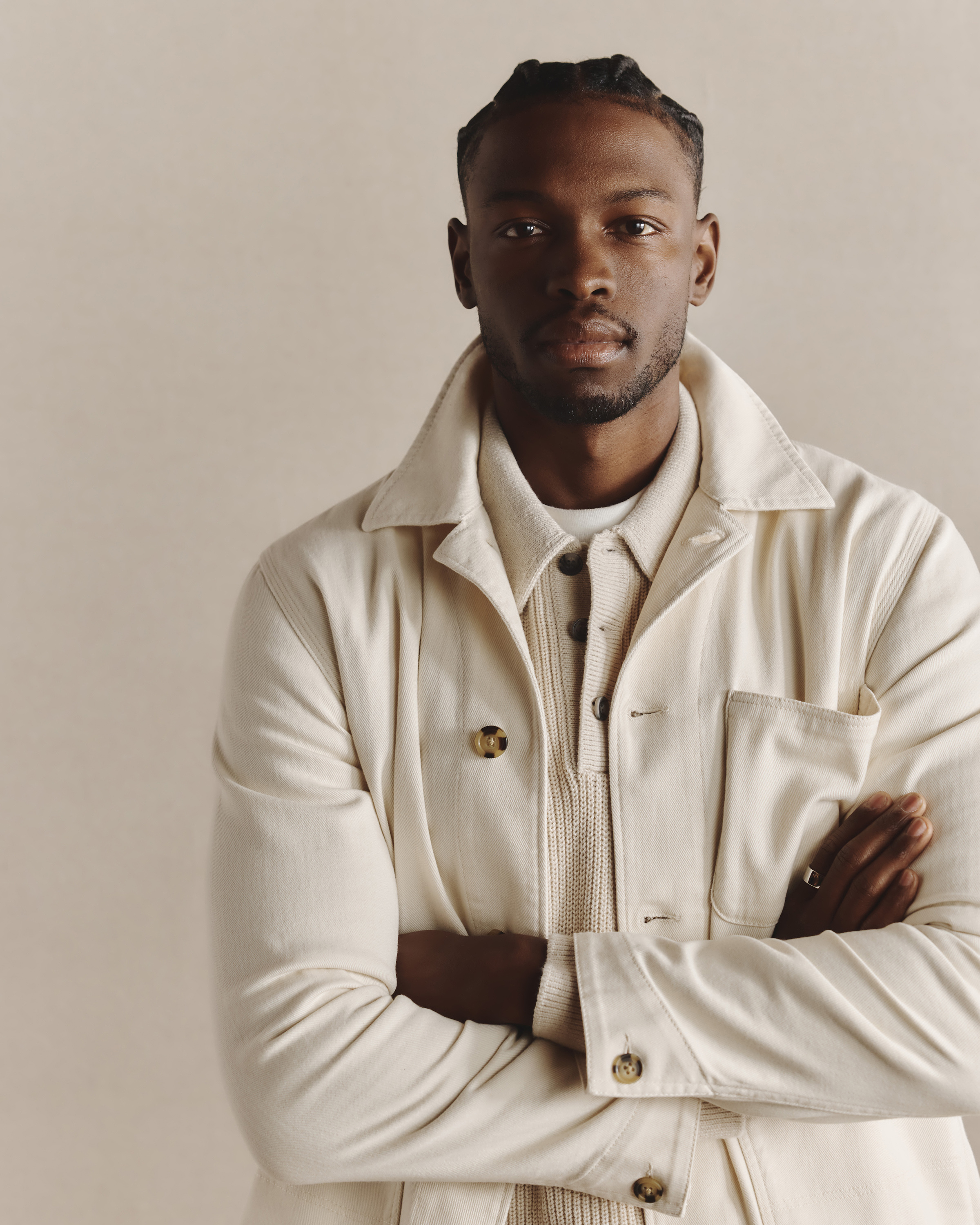 Organic Stretch Chore Jacket in Vanilla