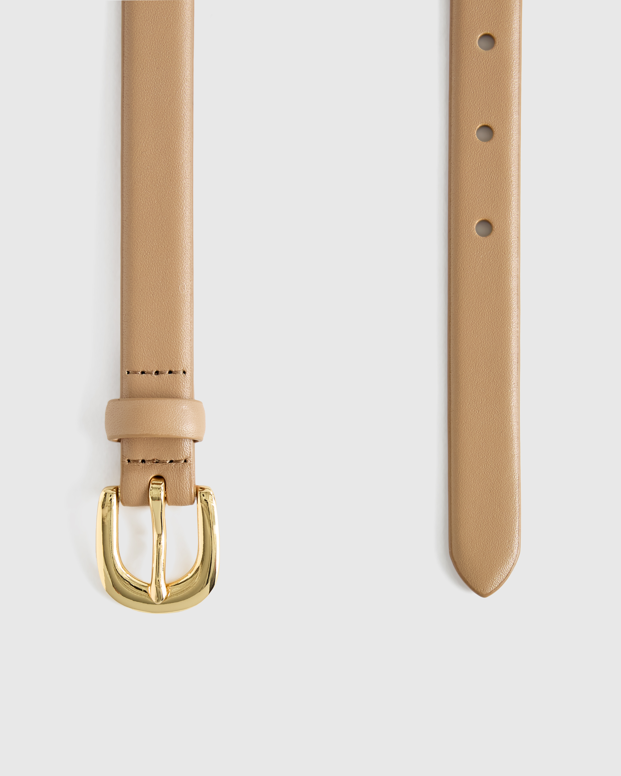 New! Quince Sofia European Leather Skinny Belt in Bone Sz S Sofia European Leather Skinny Belt main image 4