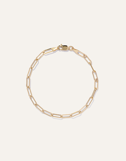 Yellow Gold 14K Gold Paperclip Chain Bracelet