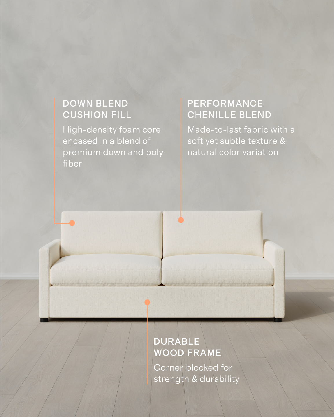 Brennan Performance Chenille Linen Blend Sofa