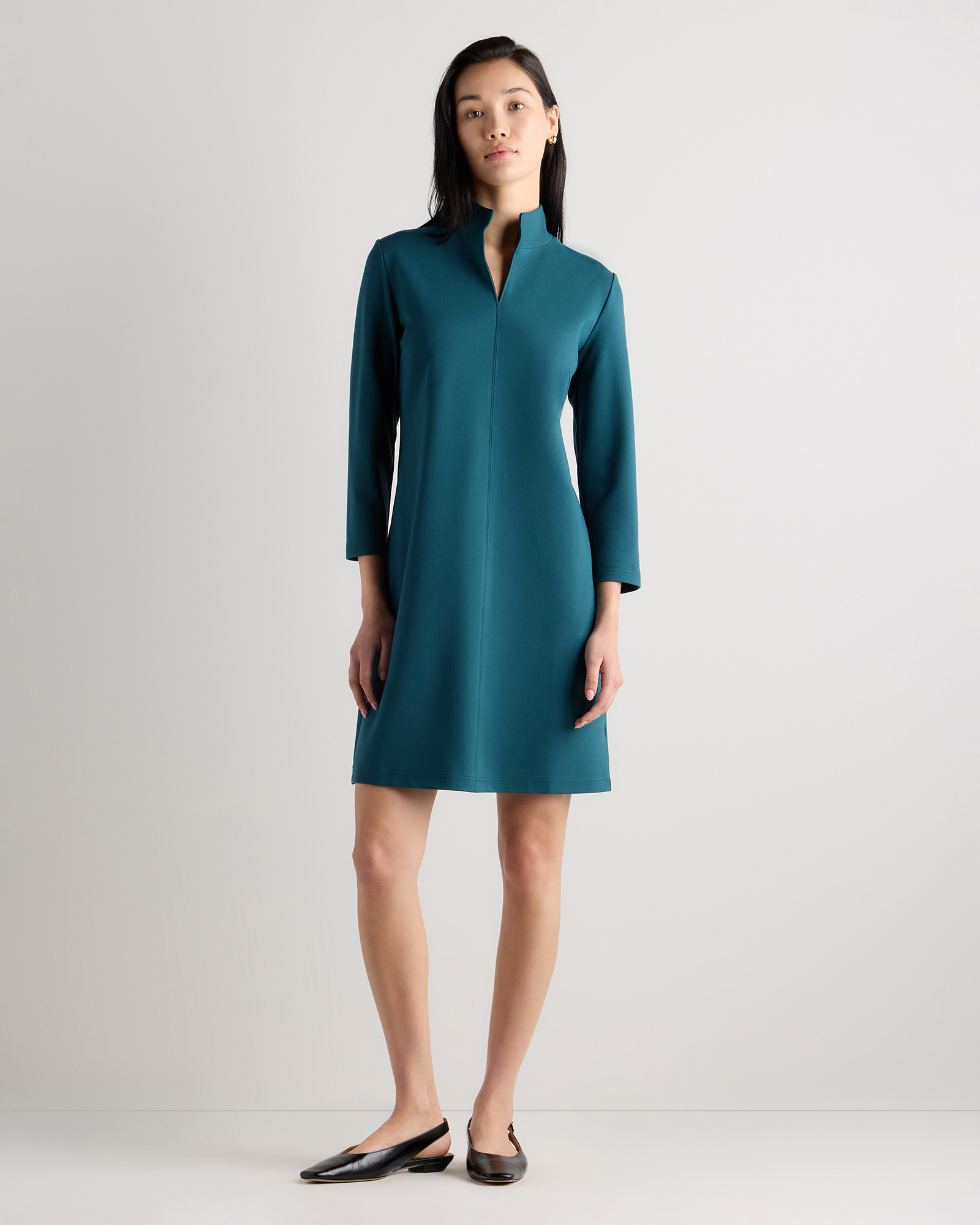 knee length dresses for ladies Bria Ponte Midi Dress-Bright Blue main image 1