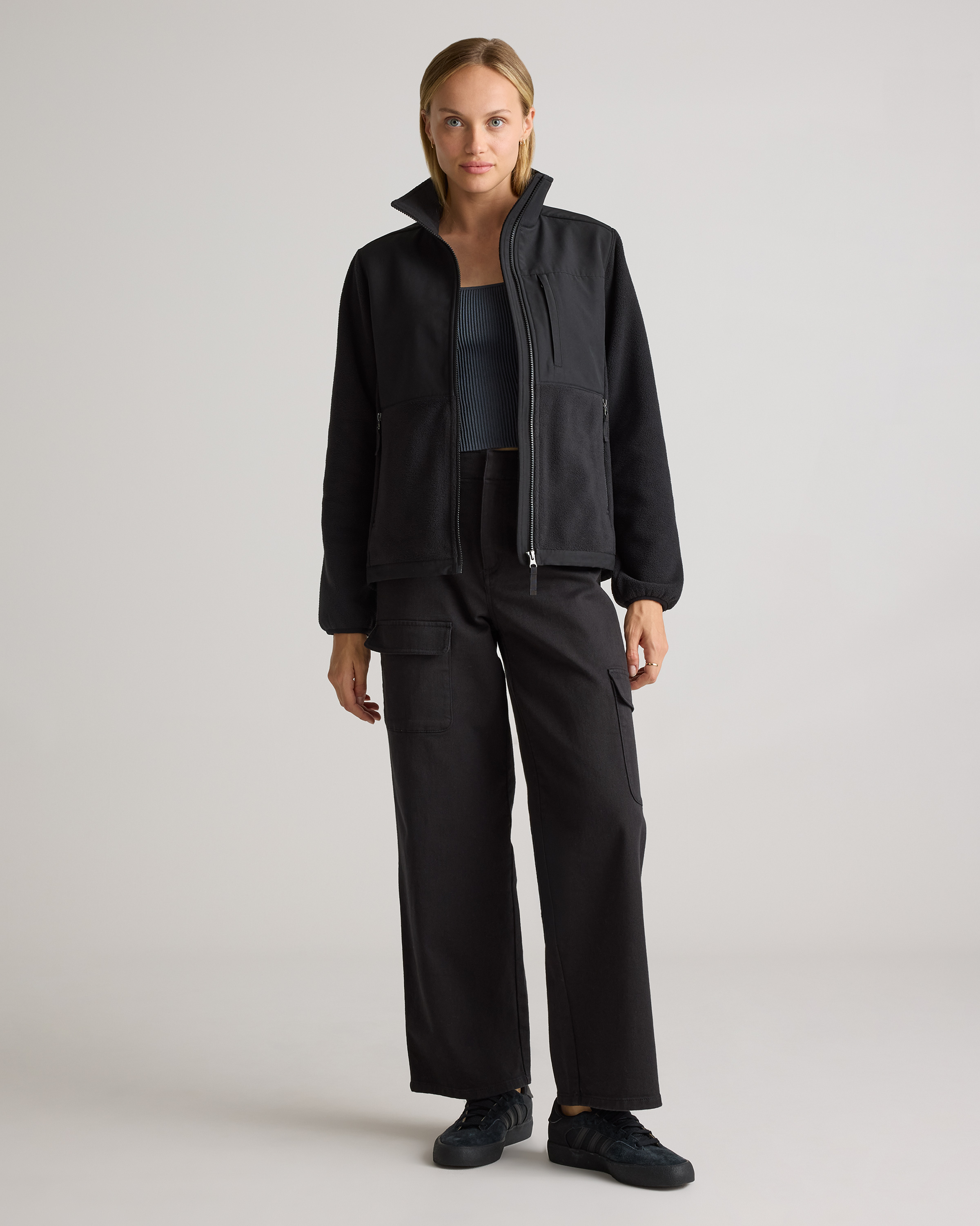 Polar Fleece Full-Zip Jacket in Bold Black