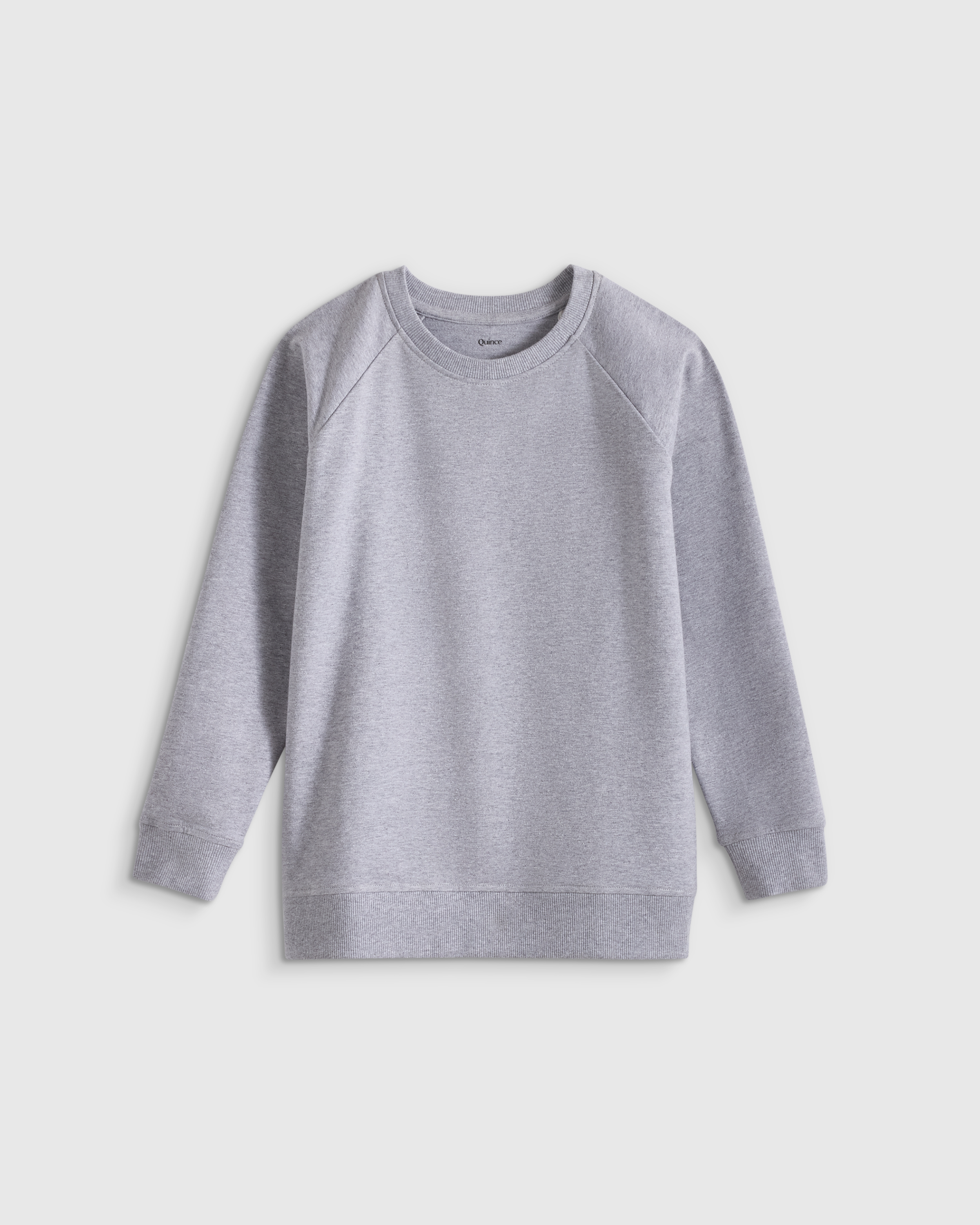 Heather Grey Organic Cotton French Terry Crew Neck Sweatshirt 
