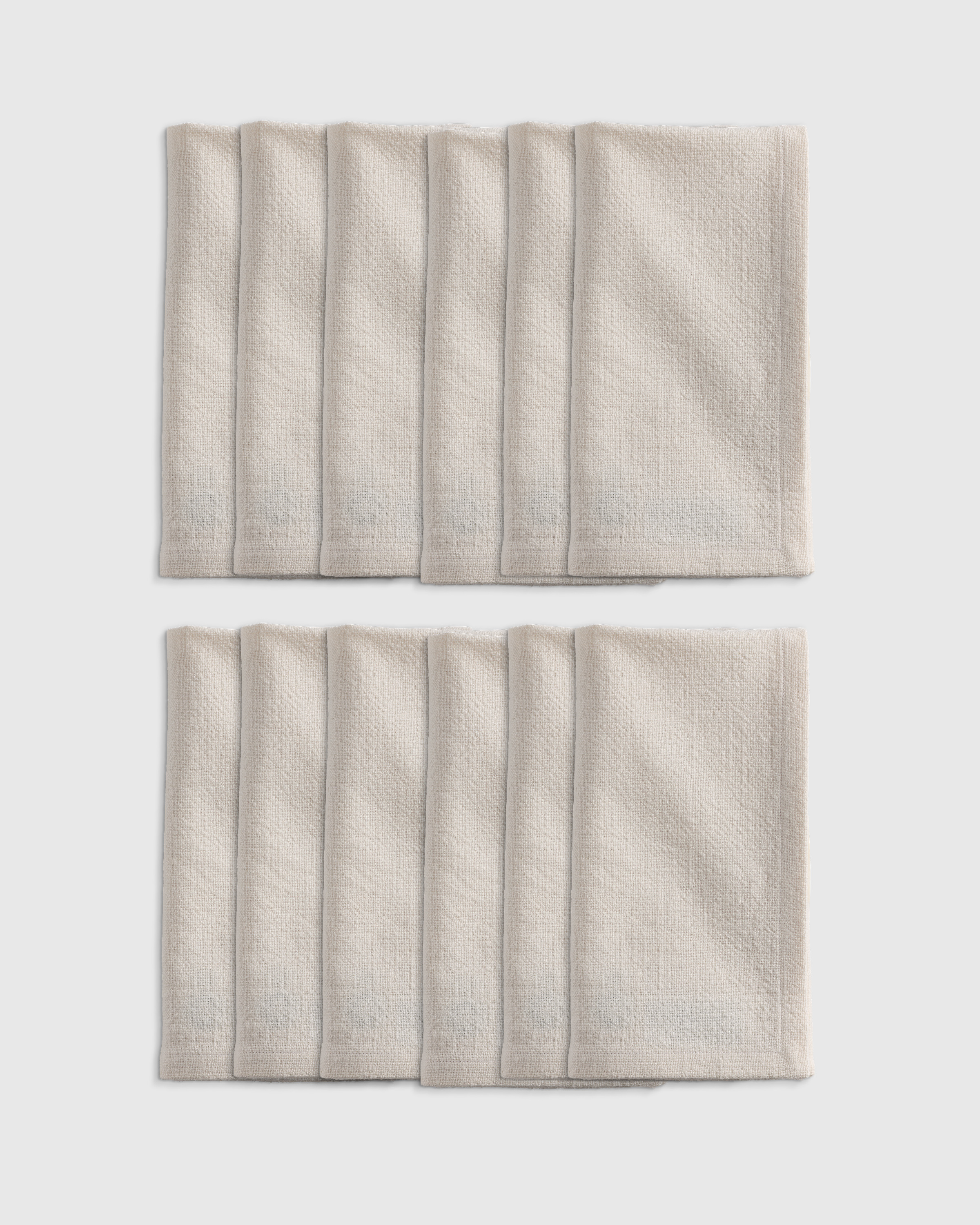 Warm White Serviettes de table en coton biologique (ensemble de 12)