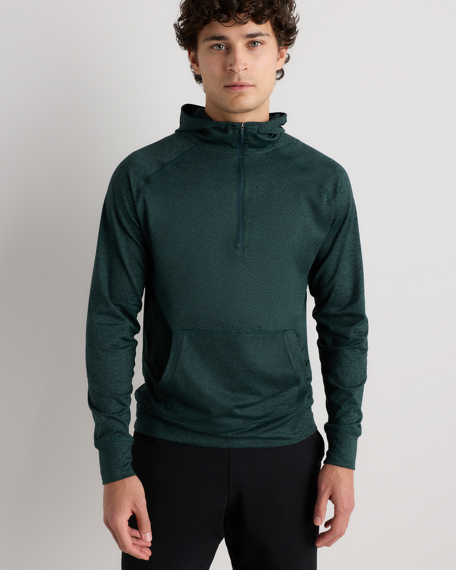 Heather Green Flowknit Performance Half-Zip Hoodie
