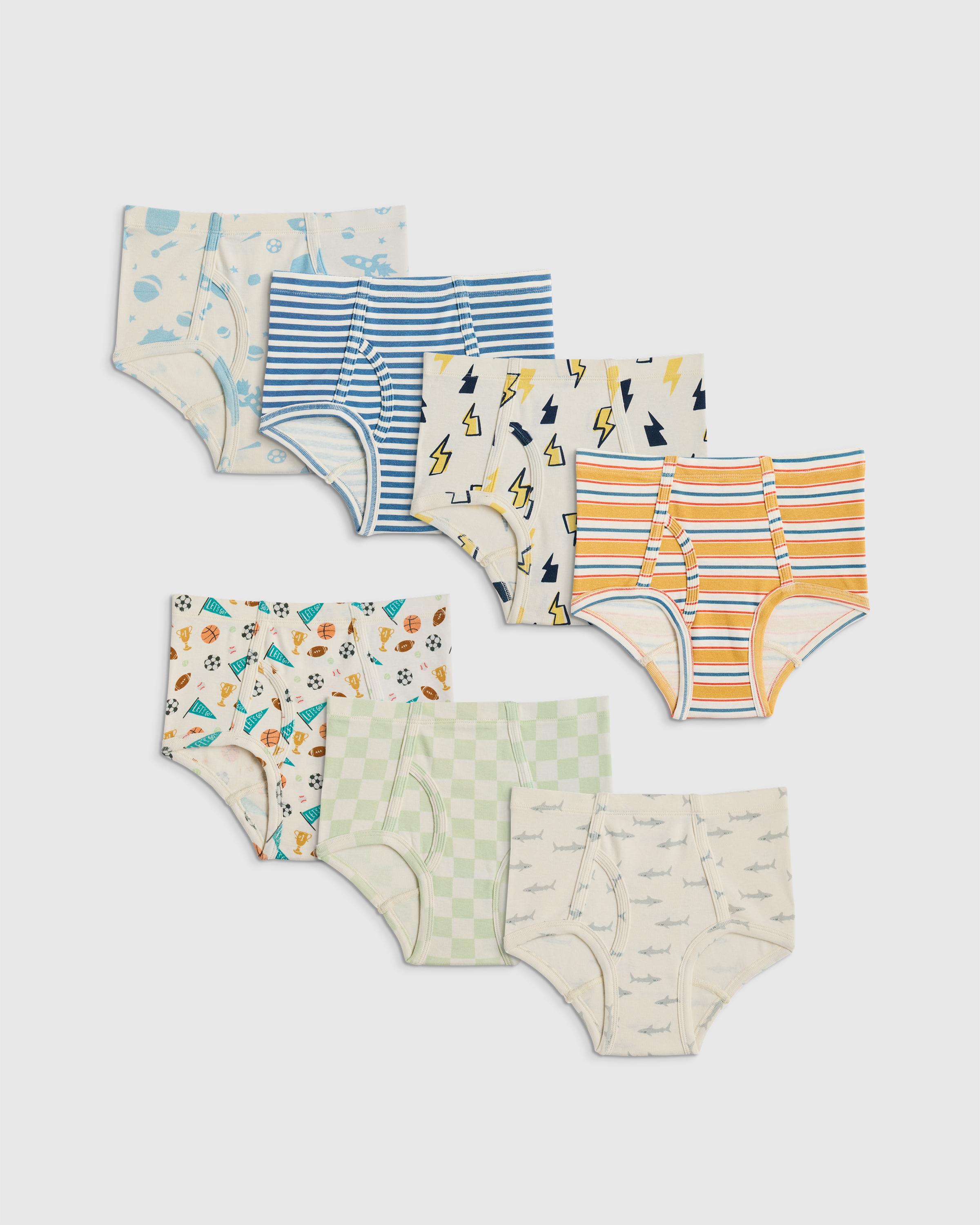 Boy Mix Prints Boys 100% Organic Cotton Classic Briefs 7-pack