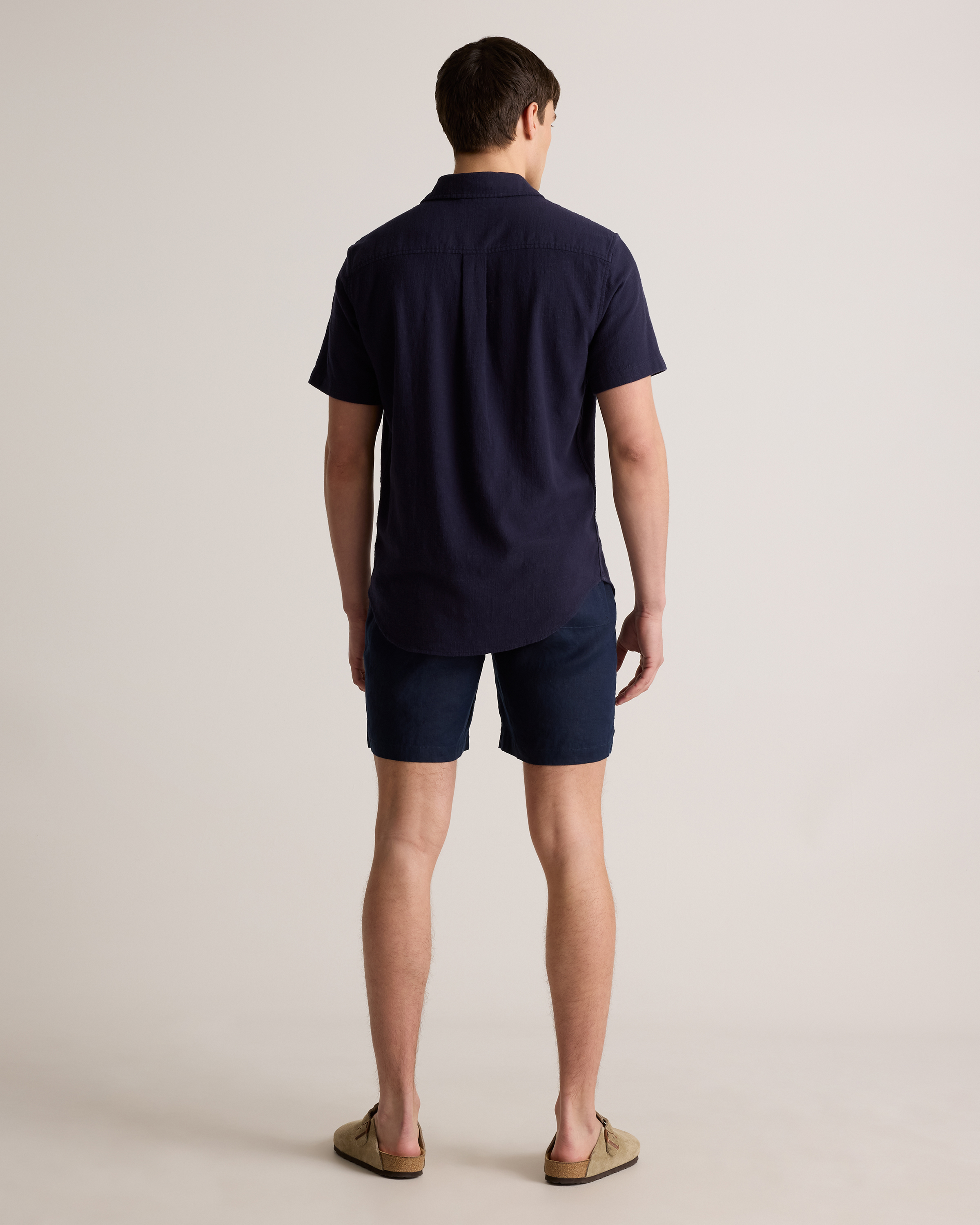 SS Organic Cotton Stretch Selvage Shirt in Navy