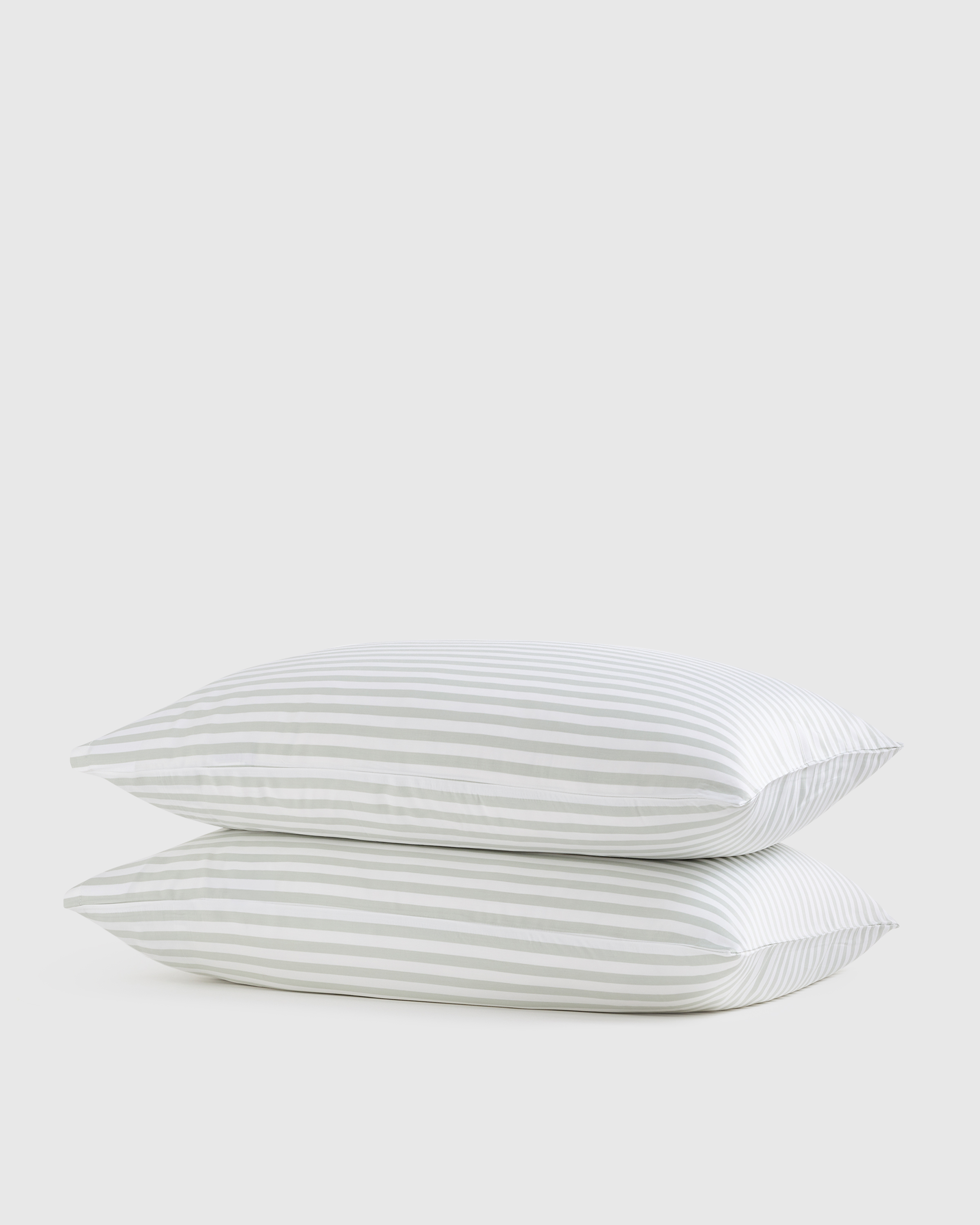 Tailored Stripe Mist Bamboo Pillowcase Set