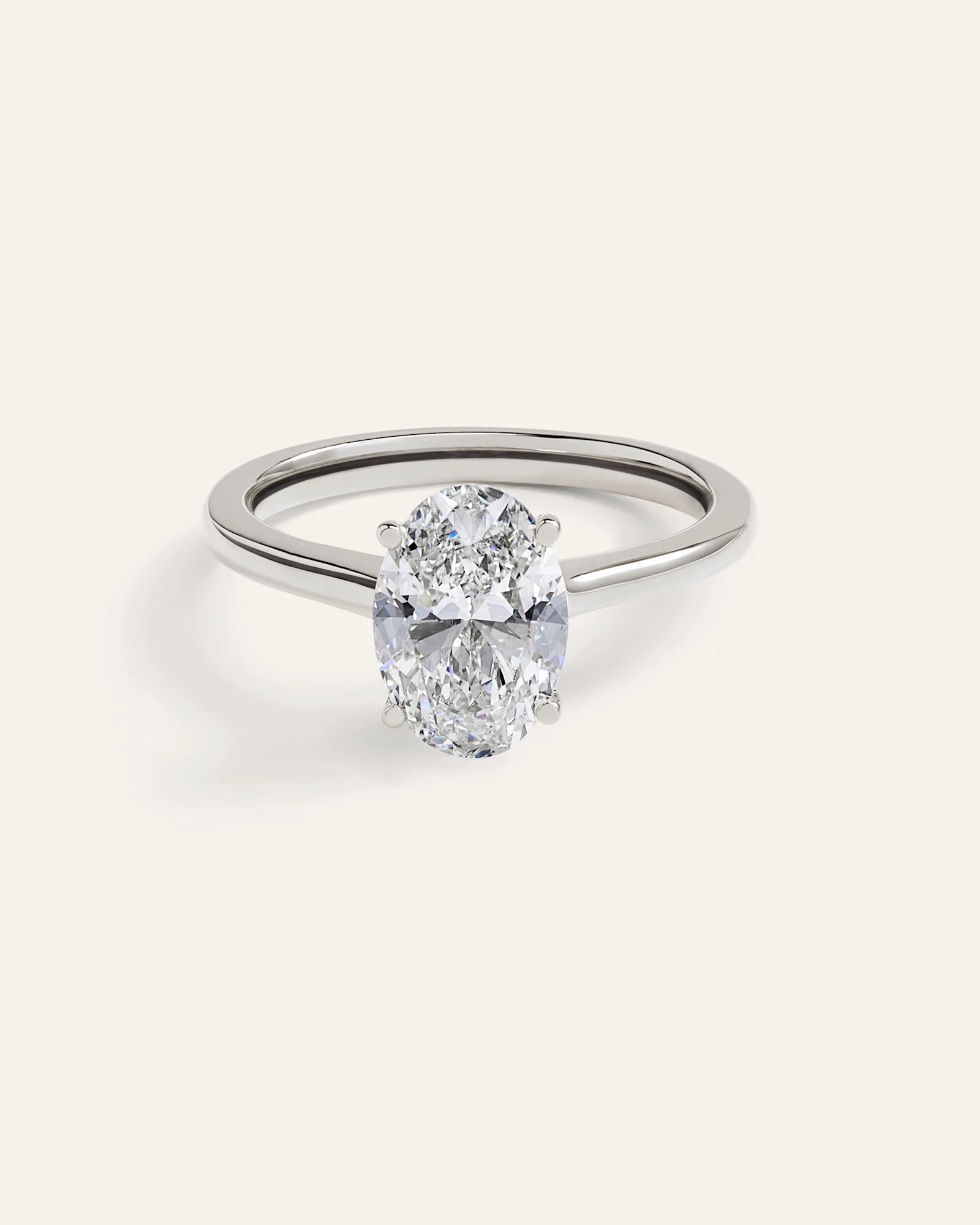Lab Grown Diamond Oval Trellis Cathedral Engagement Ring - 2ct