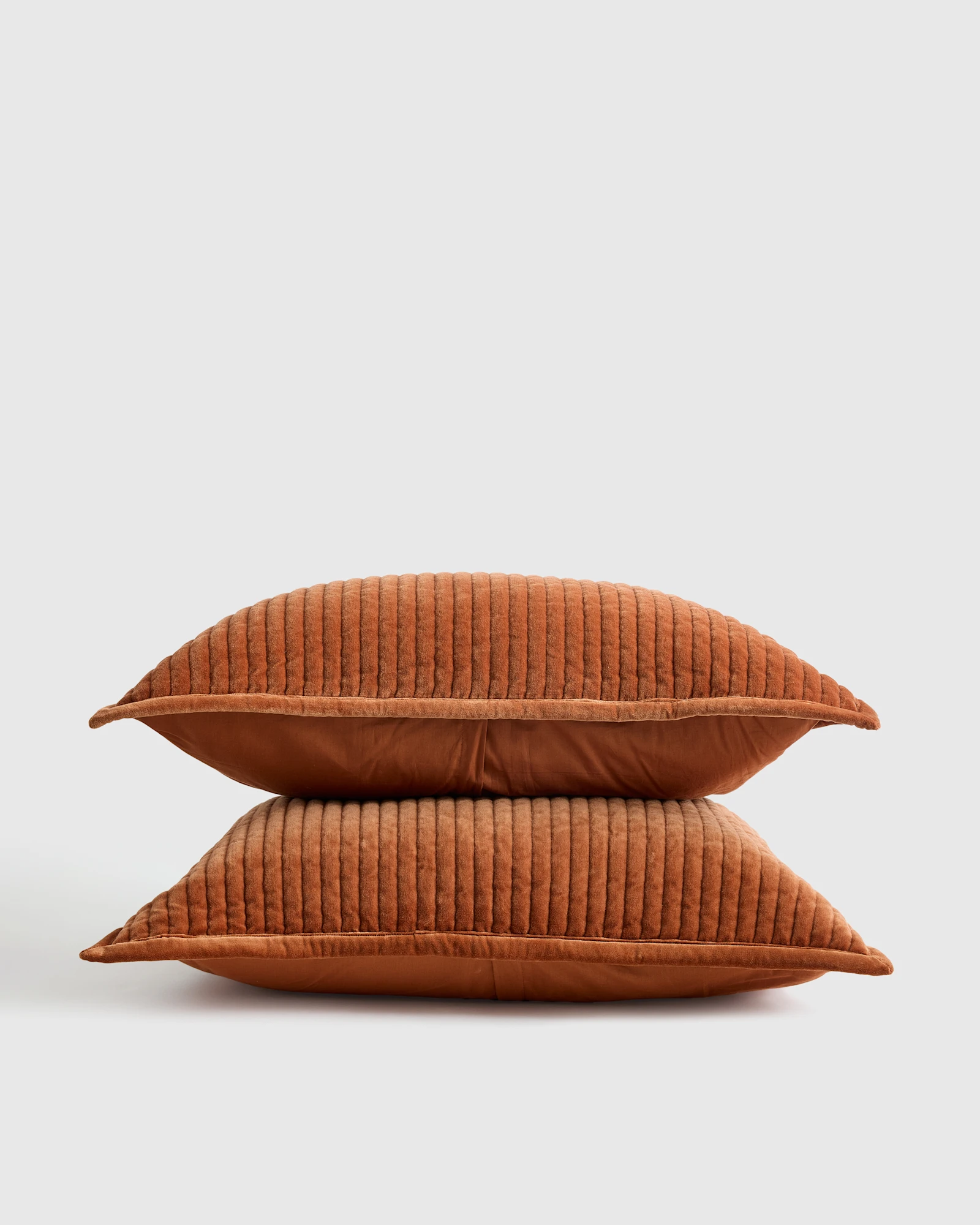 100% Cotton Velvet Channel Quilted Sham Set (Standard) by Quince