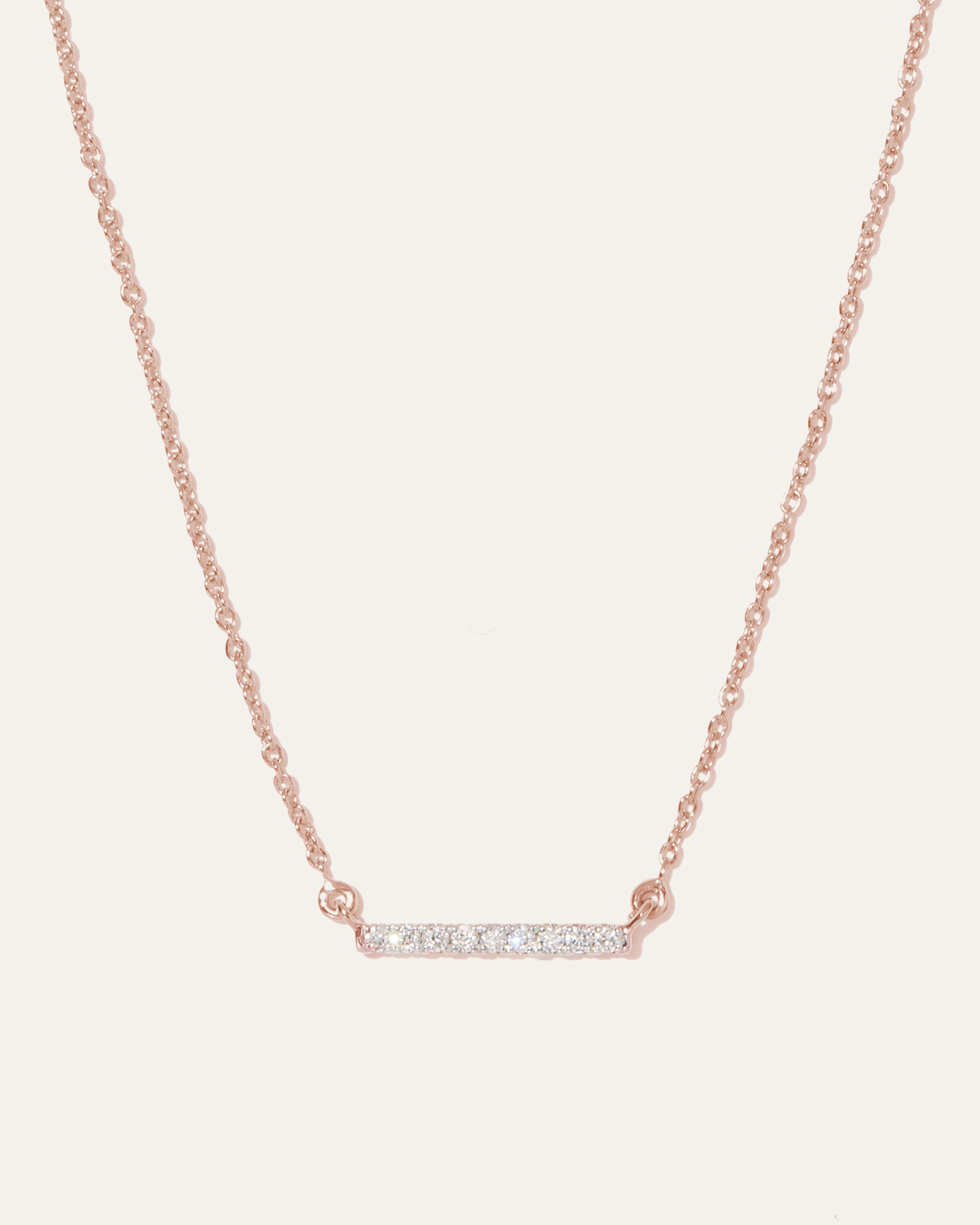 Rose Gold 14K Gold Diamond Bar Necklace