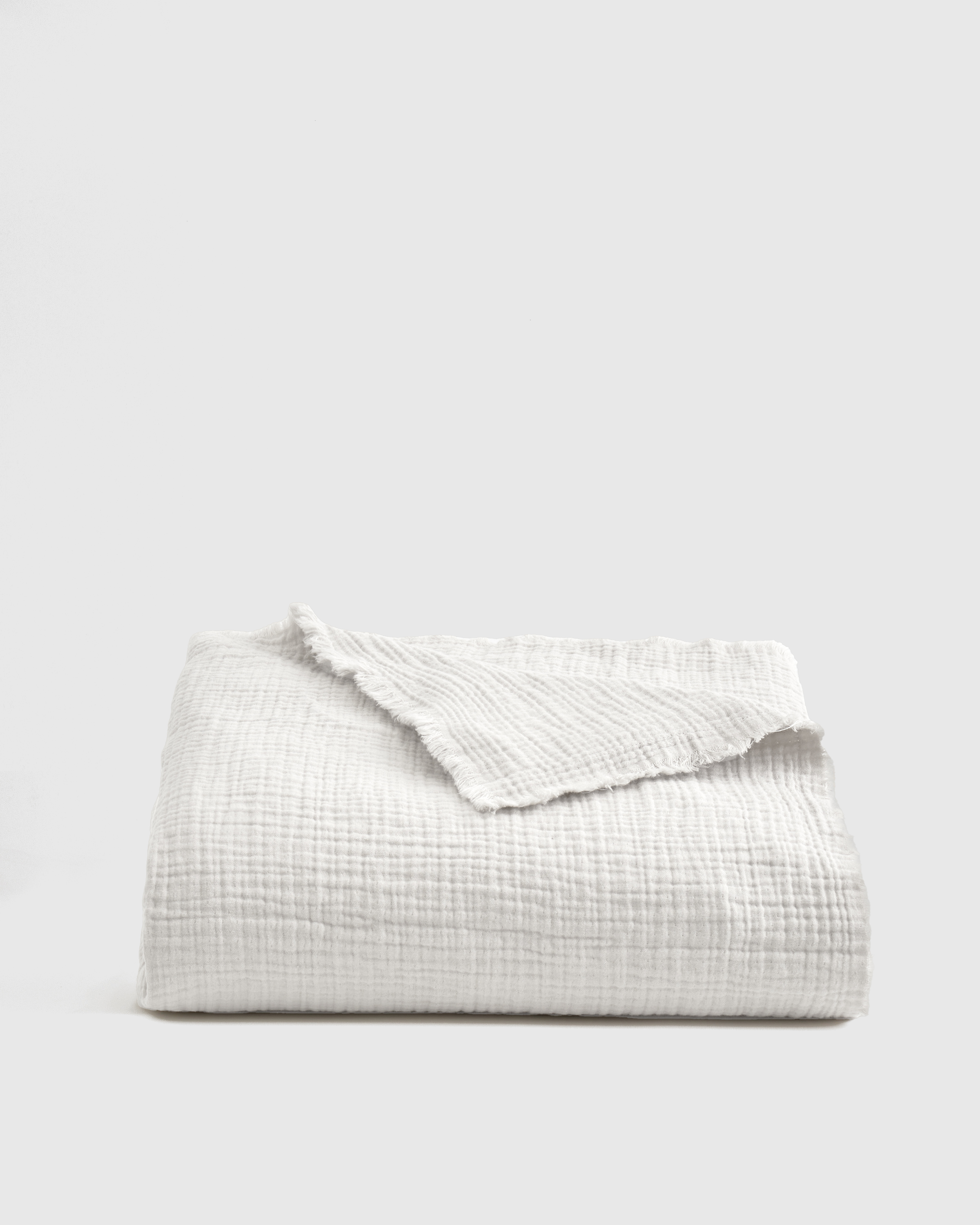 White Organic Airy Gauze Throw