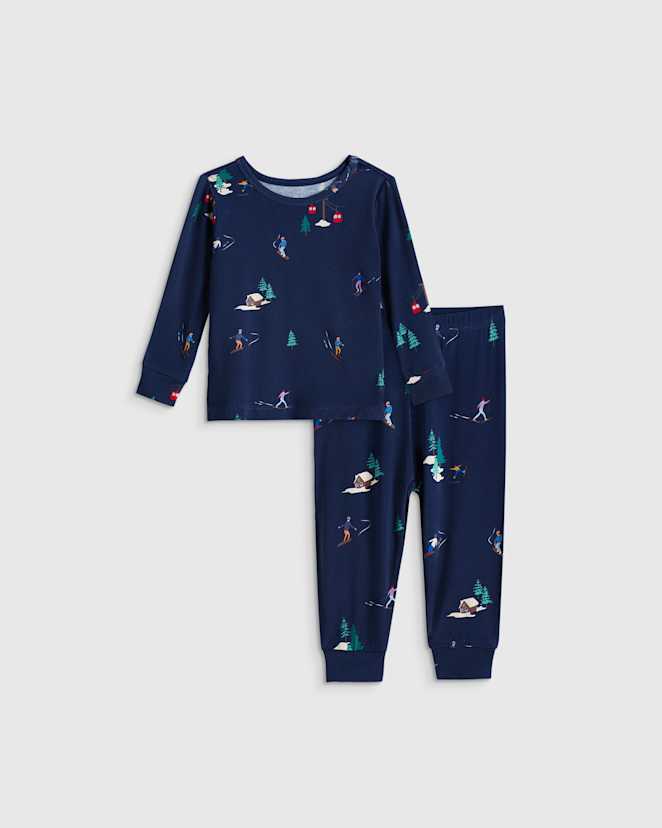 Ski Slope Bamboo Long Sleeve and Pant Pajama Set