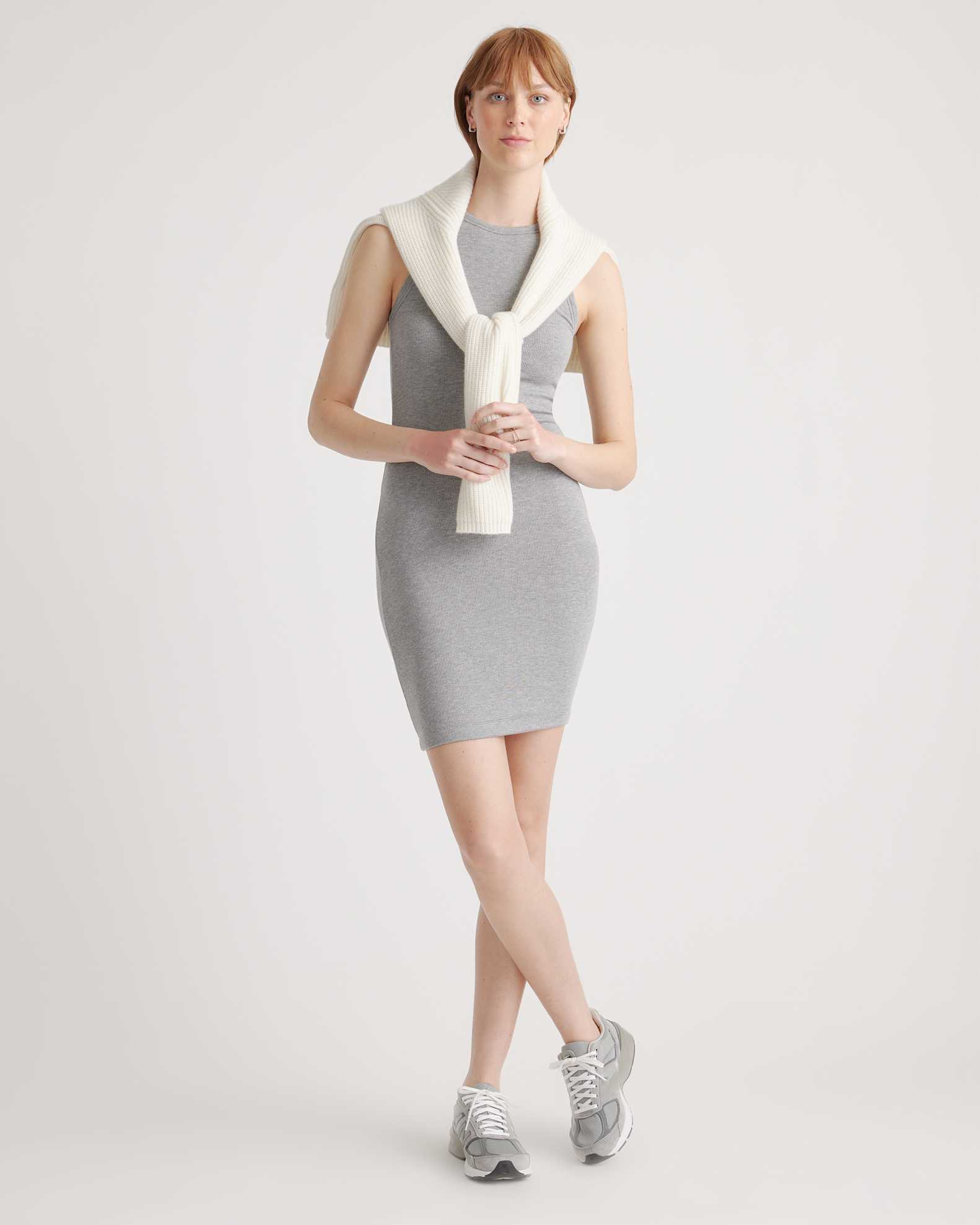 Tencel Rib Knit Sleeveless Mini Dress Tencel Rib Knit Sleeveless Mini Dress