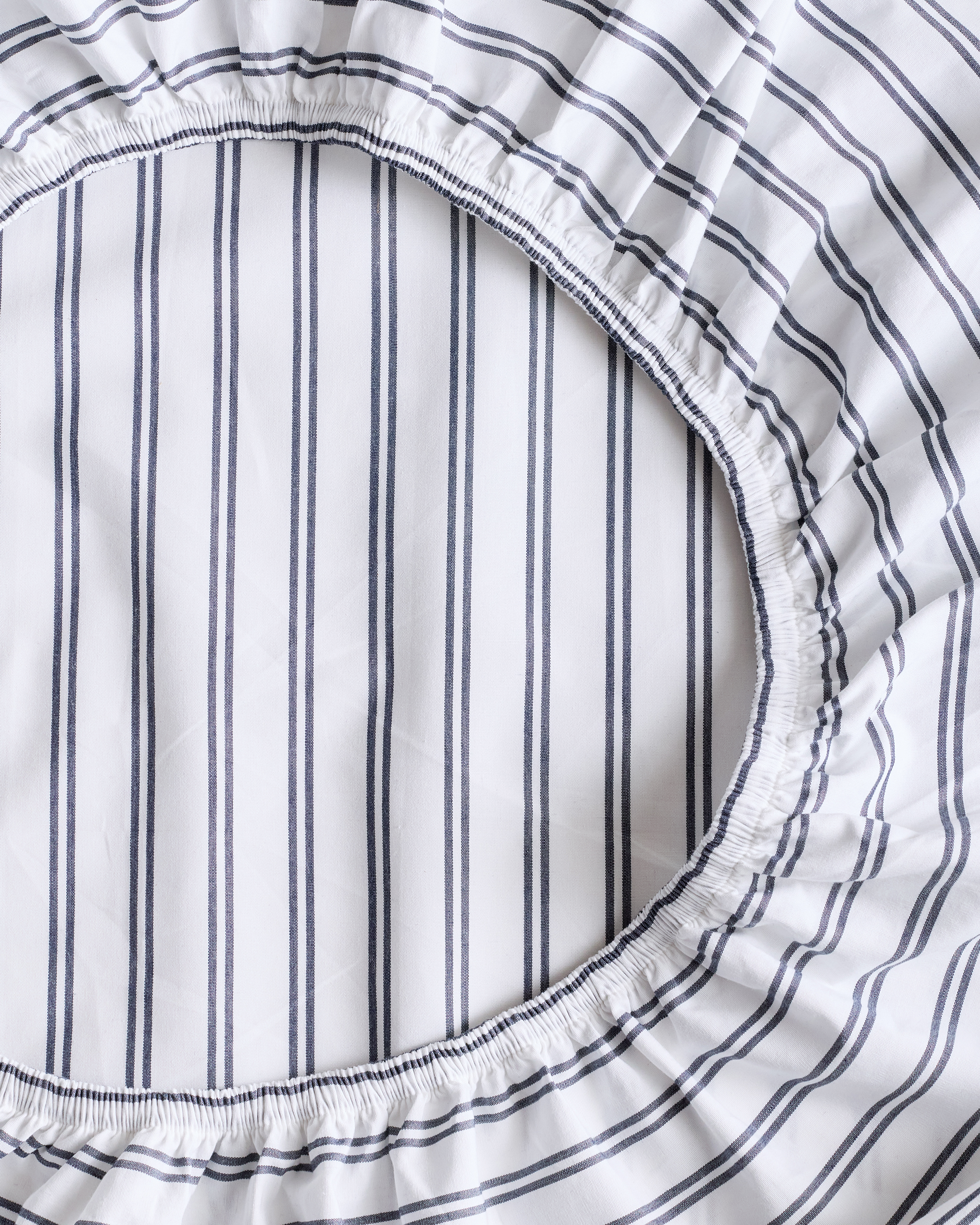 Classic Organic Percale Double Stripe Deluxe Bedding Bundle - White/Navy, King