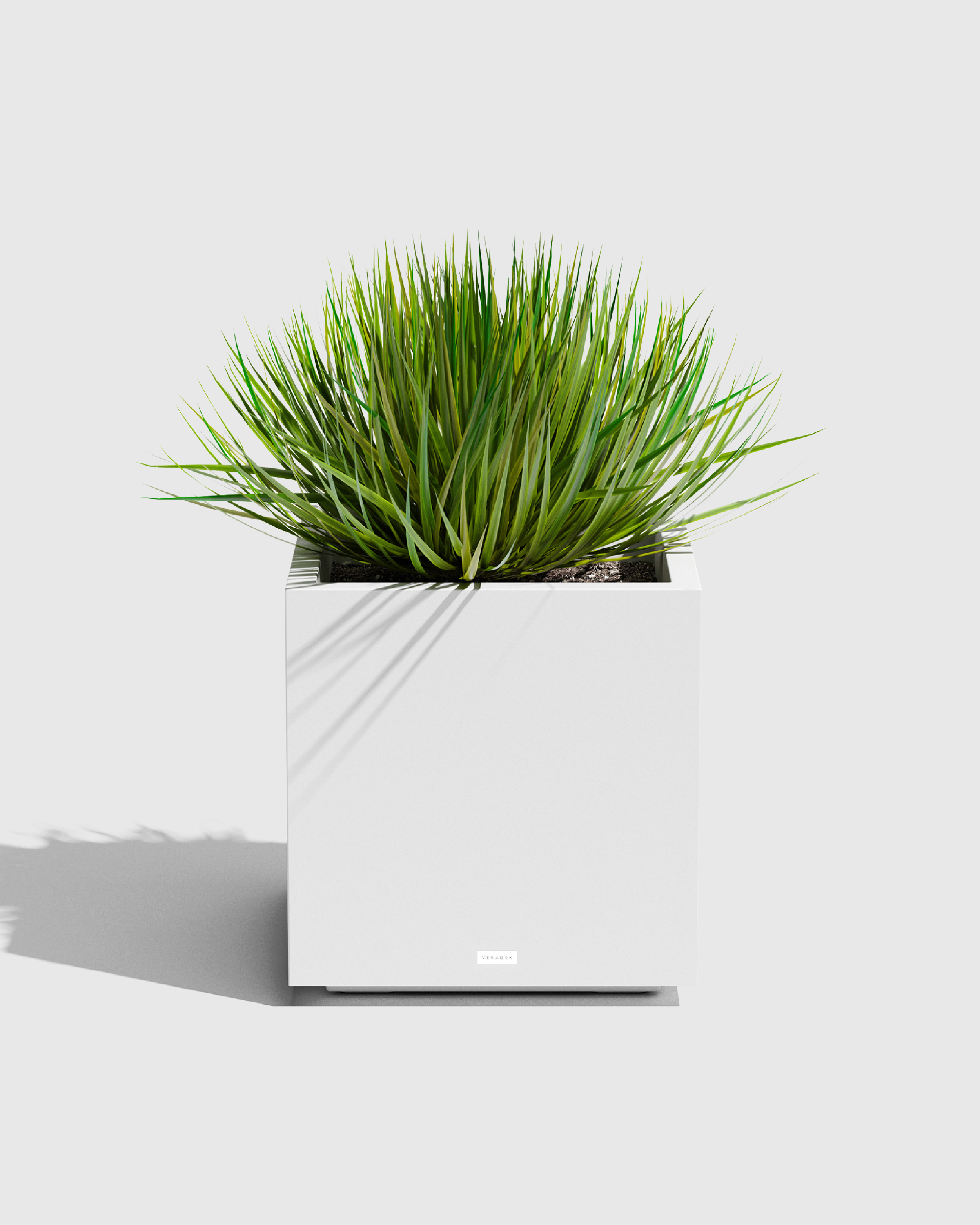 White Block Series All Weather Square Planter by Veradek