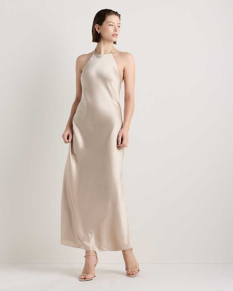 100% Washable Silk Slip Dress in Champagne 100% Washable Silk Slip Dress in Champagne