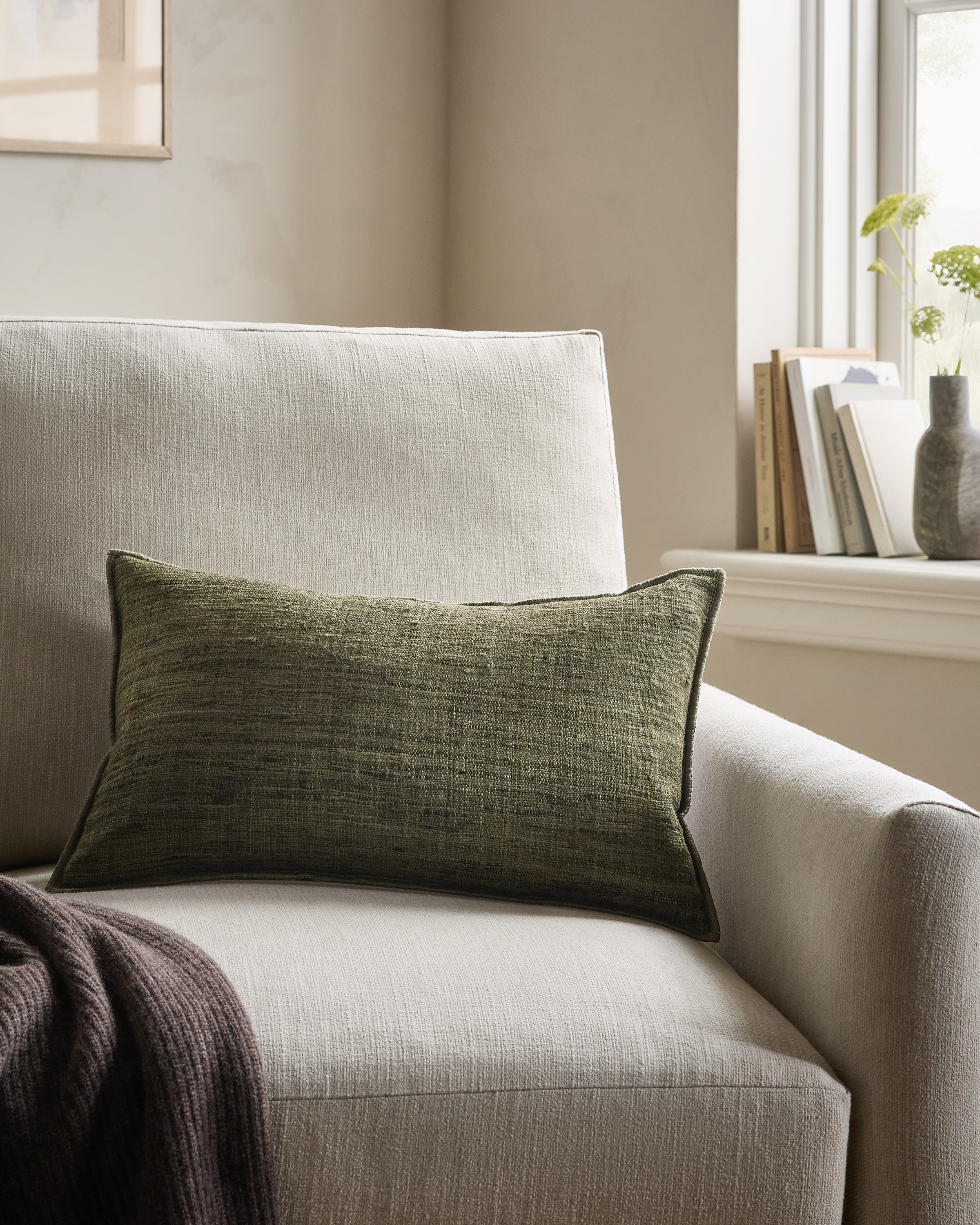 Olive Raw Silk Pillow Cover (Set of 2)