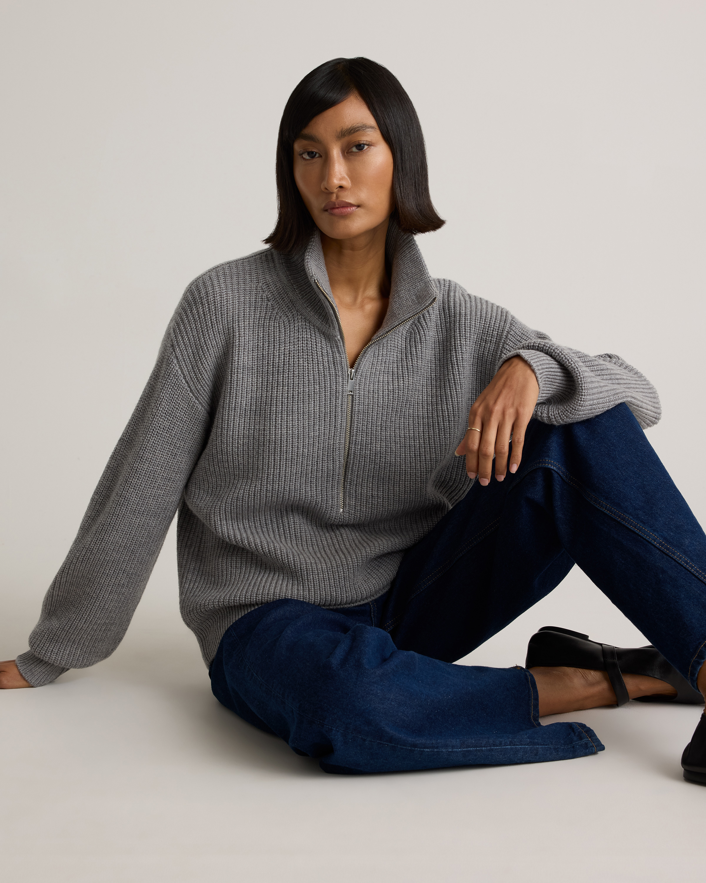Australian Merino Wool Half Zip Sweater