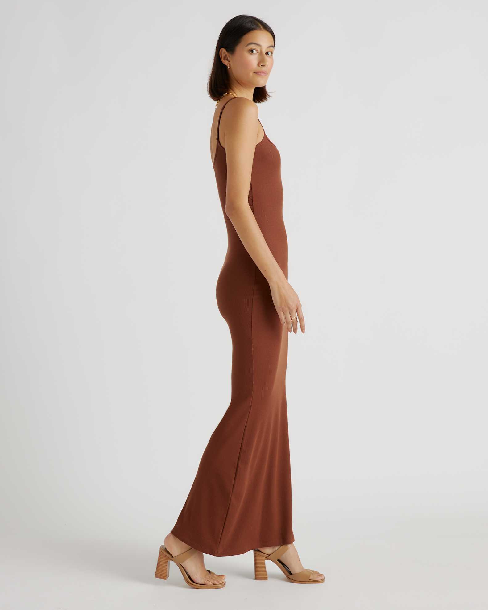 Tencel Rib Knit Maxi Slip Dress Tencel Rib Knit Maxi Slip Dress