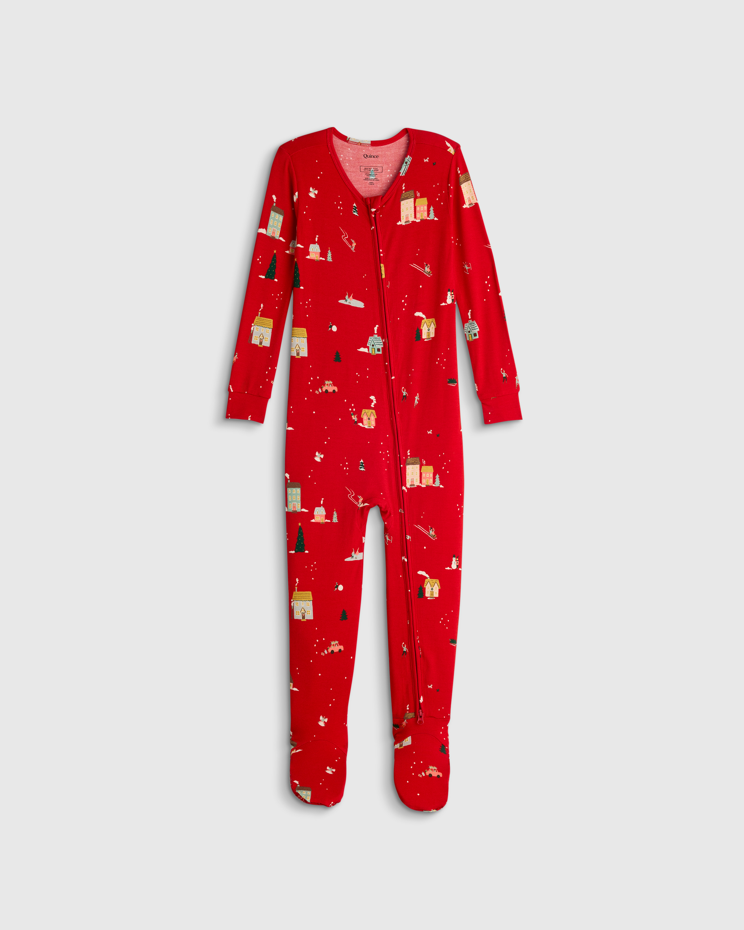 U--809 TODDLER Bamboo Footie Pajama Holiday Scenic 16420 CROPPED