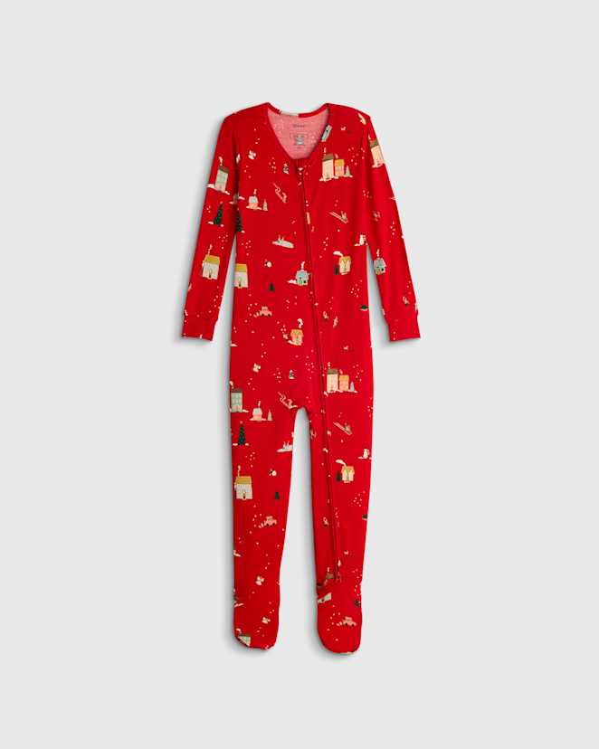 Holiday Scenic Bamboo Footie Pajama