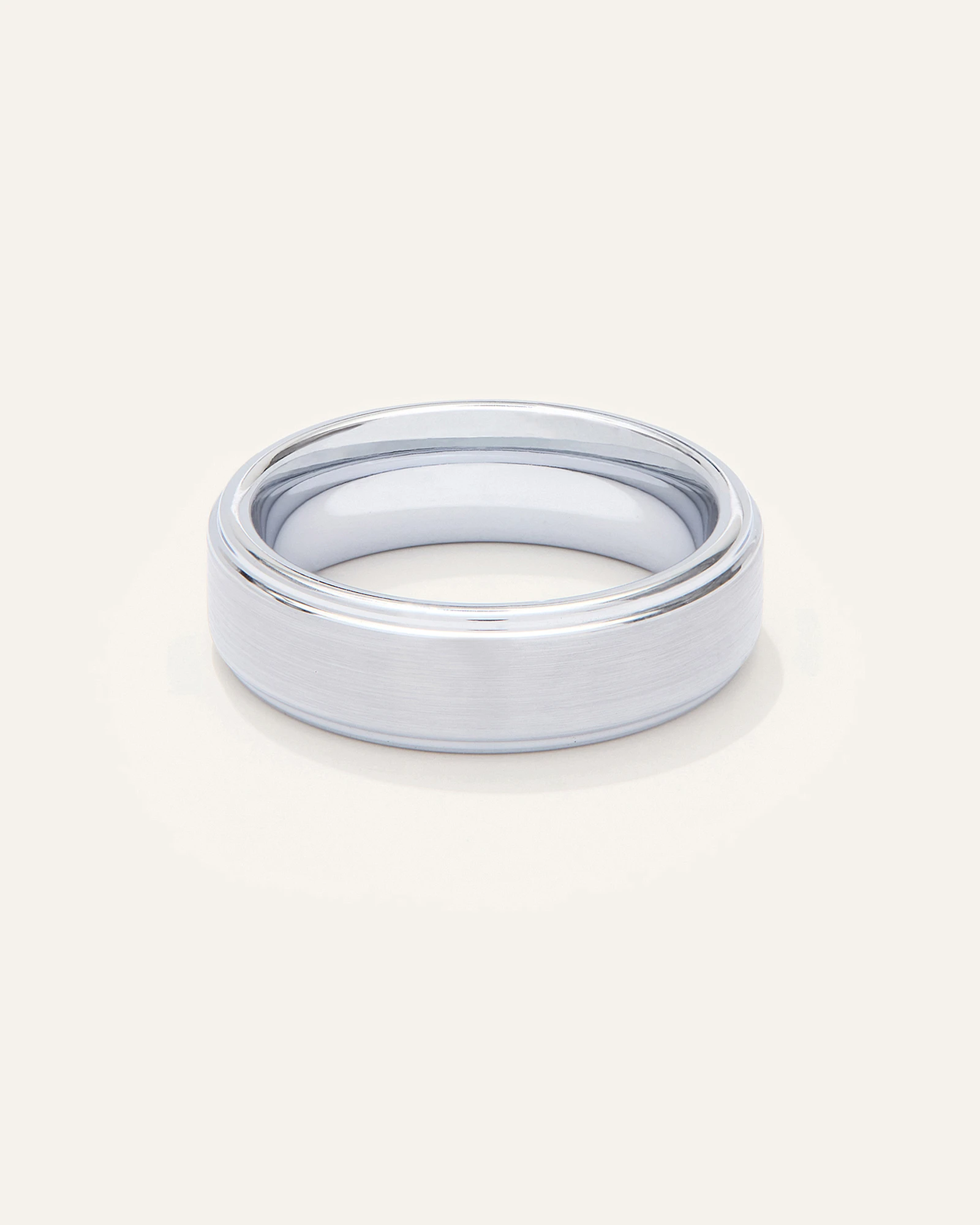 Tungsten Carbide Brushed Step Edge Band