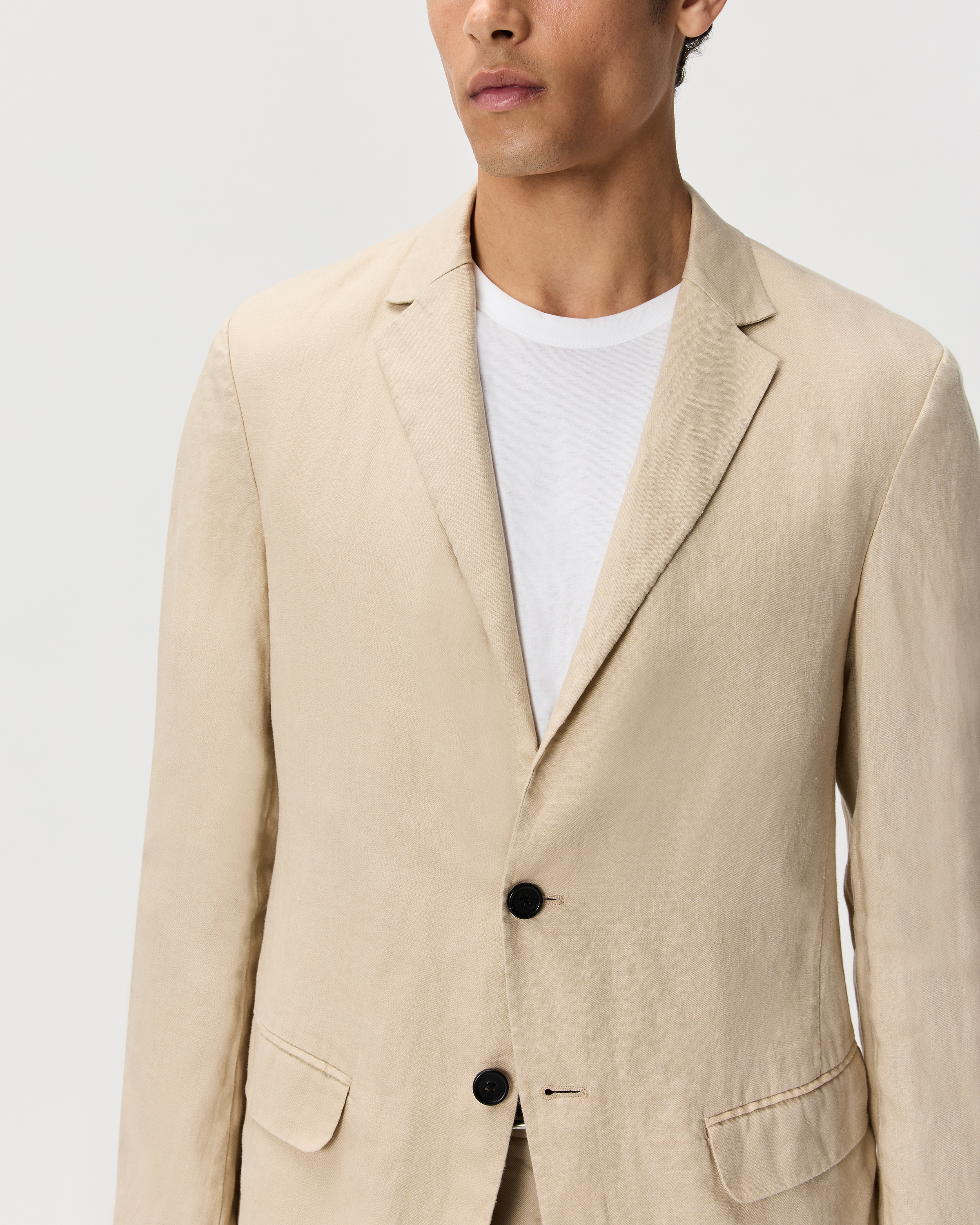 ジャケット・アウター 80s 90s EURO linen tailored jacket beige 100% European Linen Blazer